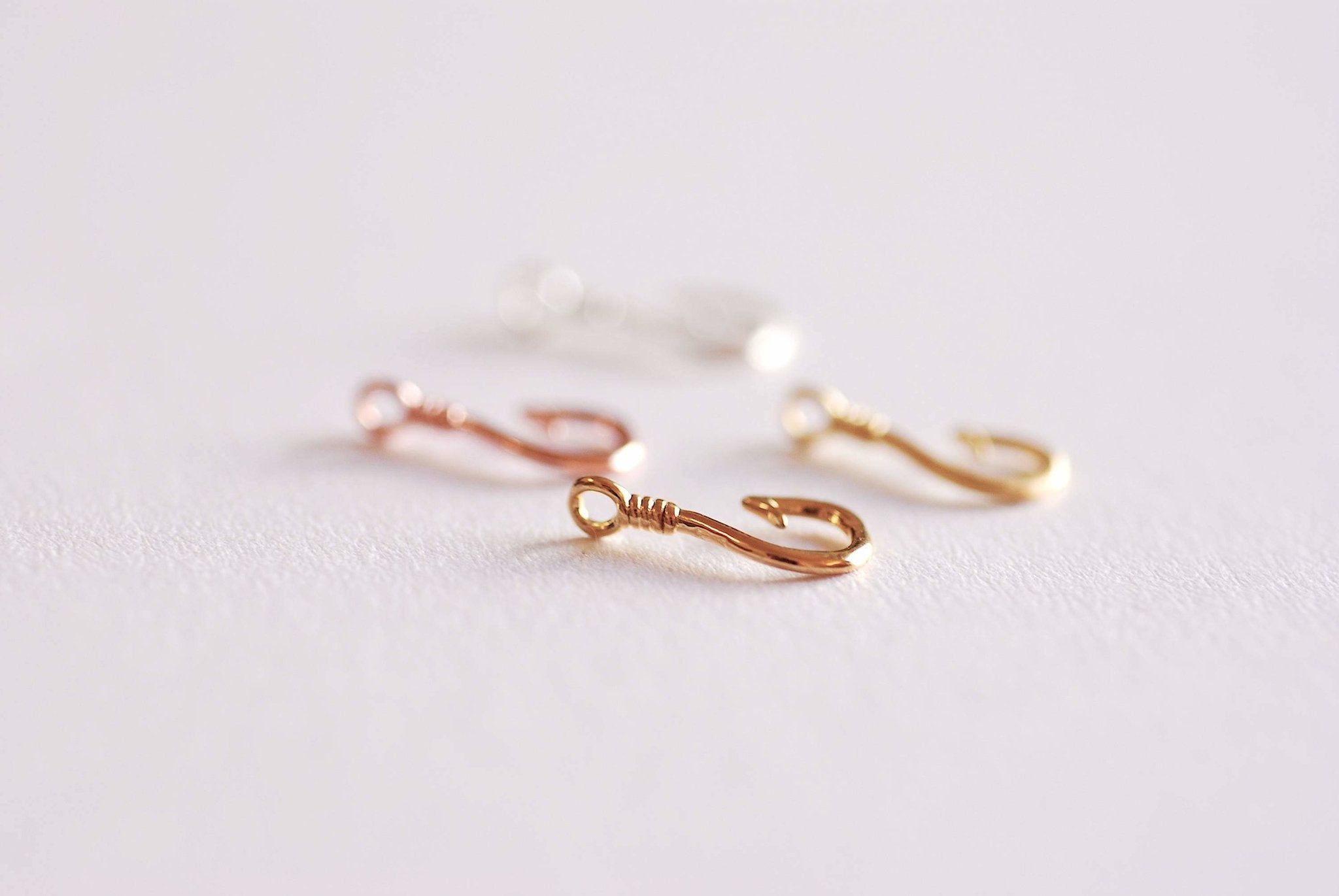 Sterling Silver Fish Hook Charm Pendant- 925 Sterling Silver, Fishing Hook, Nautical Charm, Fish Hook Connector, Anchor, Bulk Charms, 363 - HarperCrown