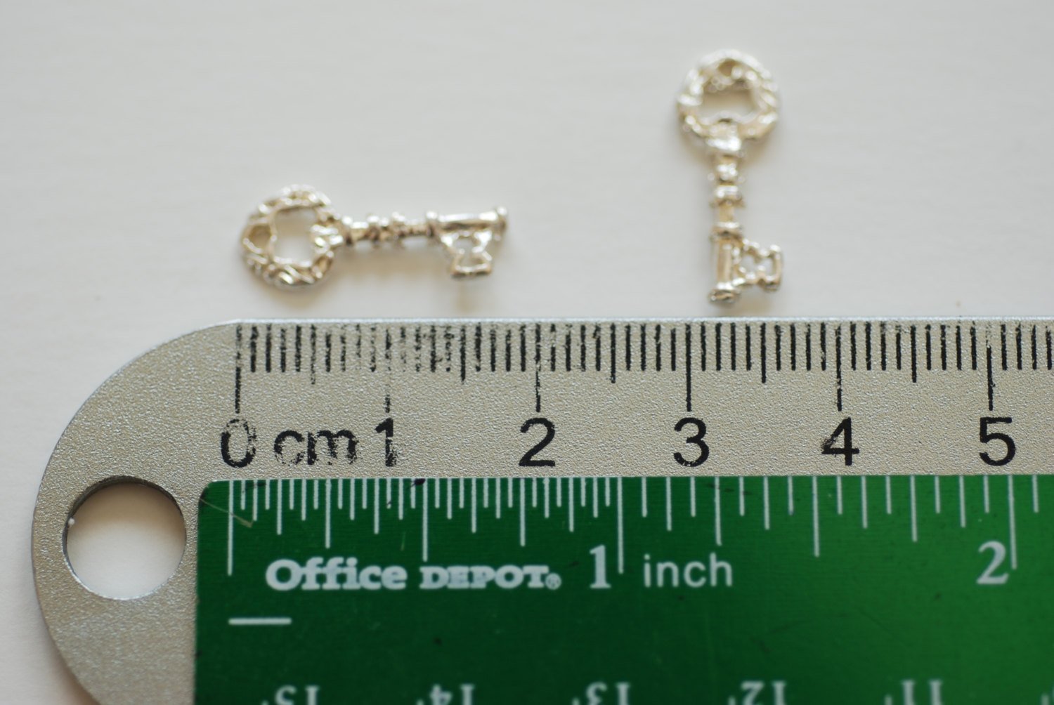 Sterling Silver Key Charm- 925 Silver Key Charm, Key to my heart, Silver Lock and Key Charm Pendant, Silver Key Connector, Skeleton Key, 109 - HarperCrown