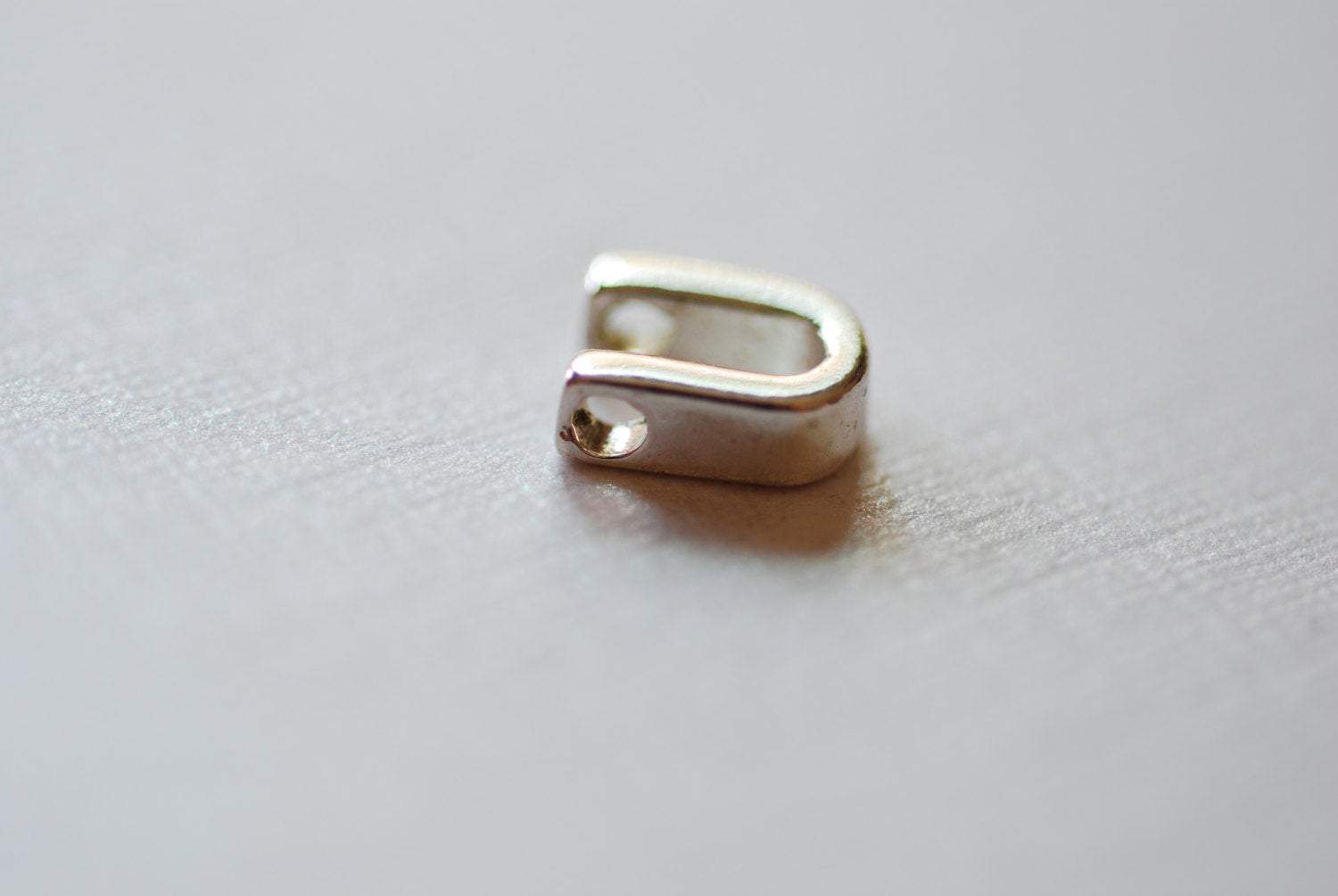 Sterling Silver Letter Pendant Charm Beads- 925 Silver Letter Alphabet Beads, Uppercase, Letter Initial Charm, Personalize Necklace - HarperCrown