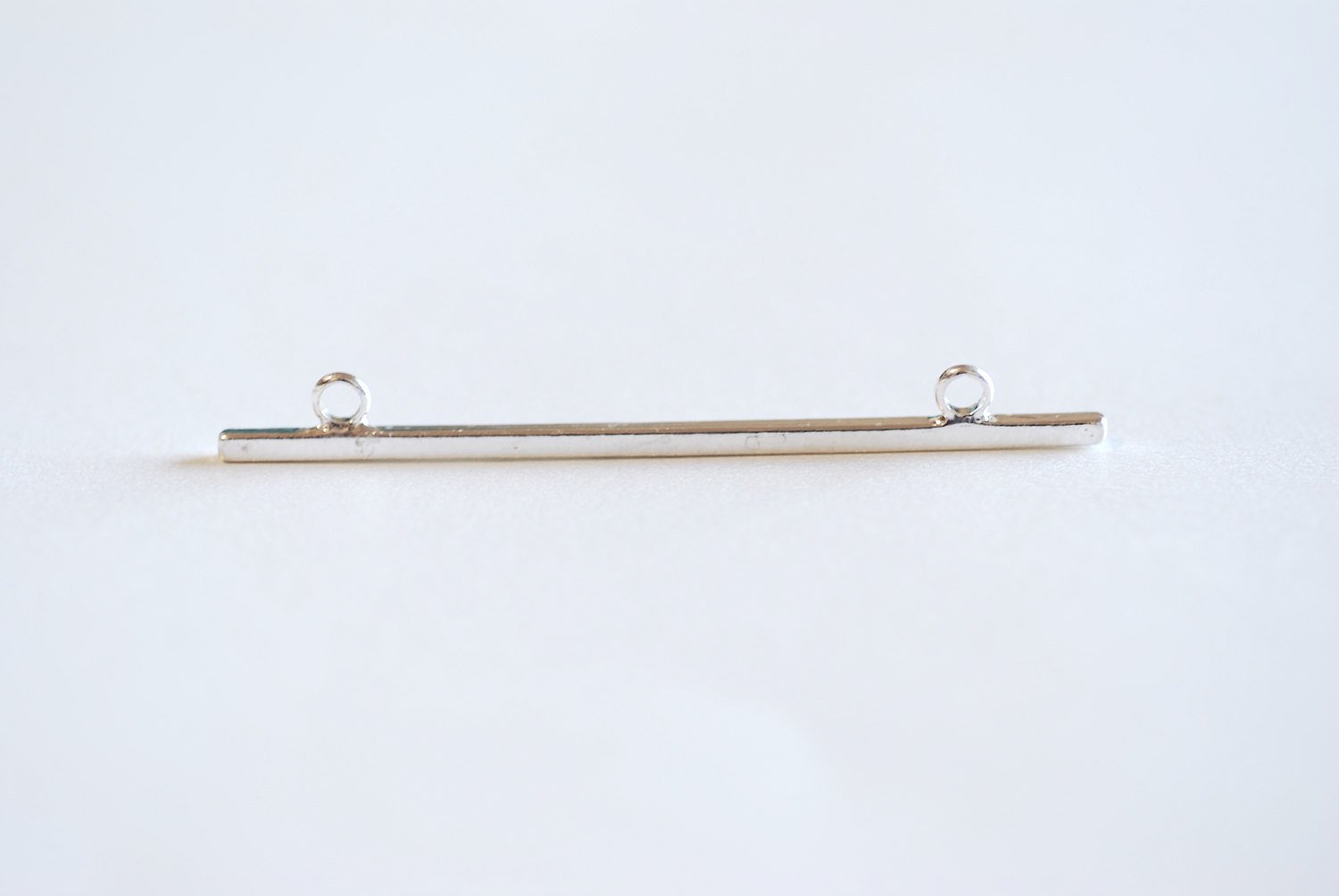 Sterling Silver Long Bar Connector Charm- 925 Sterling Silver Bar Connector Link, Sterling Silver Square Bar Connector, Skinny Thin Bar, 315 - HarperCrown