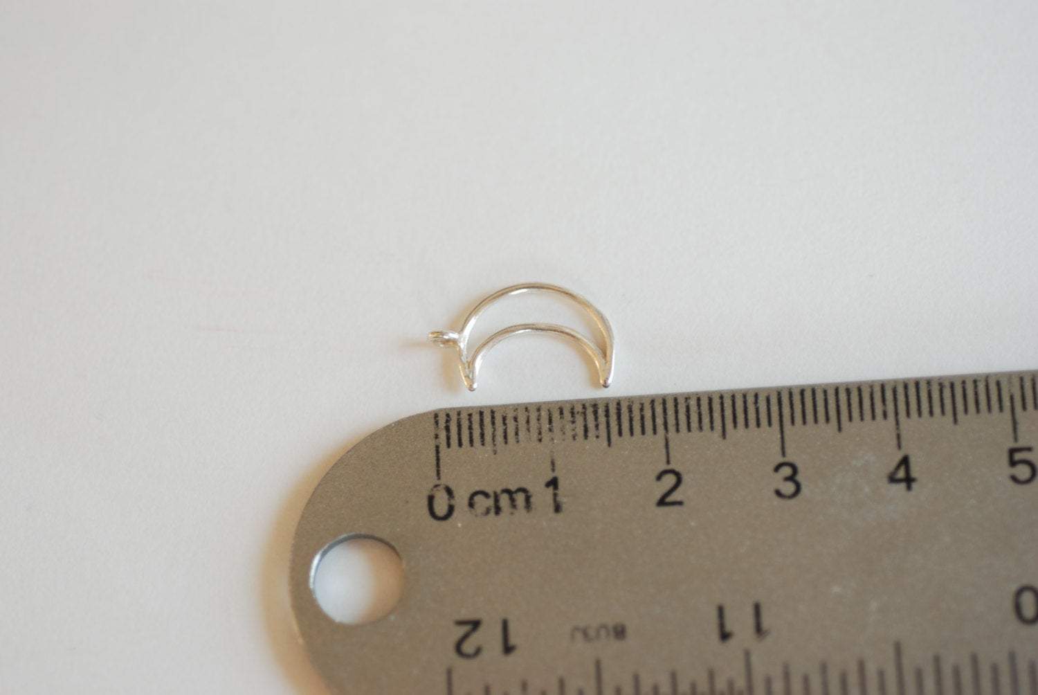 Sterling Silver Open Crescent Moon Charm- Sterling Silver Moon Charm, Gold Half Moon Charm, Silver or Gold Moon Charm, Silver Tusk Charm,52 - HarperCrown