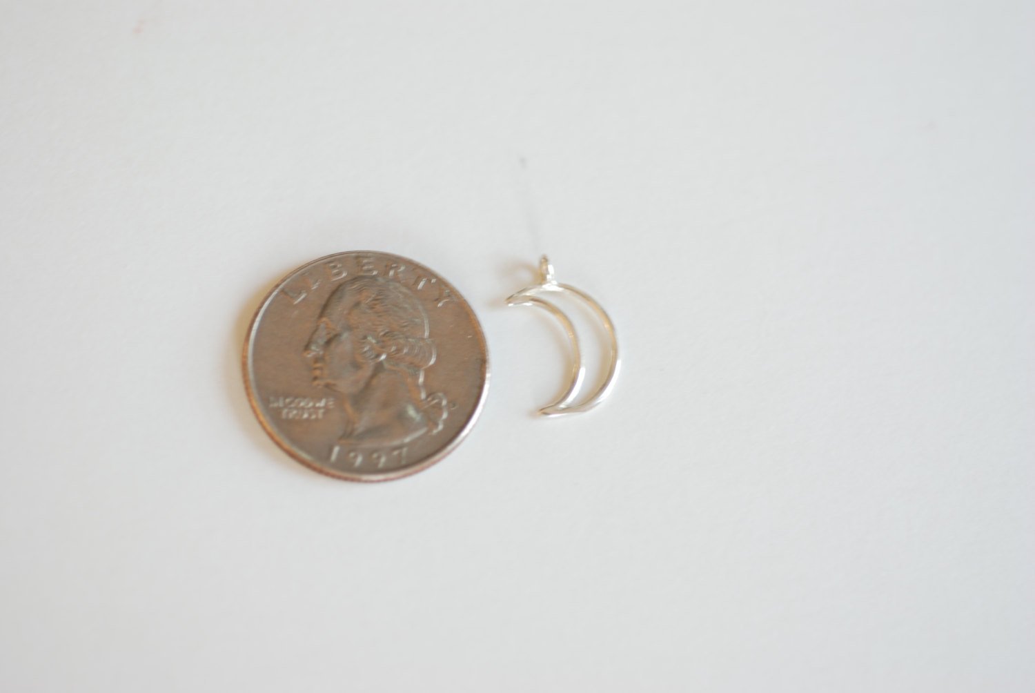 Sterling Silver Open Crescent Moon Charm- Sterling Silver Moon Charm, Gold Half Moon Charm, Silver or Gold Moon Charm, Silver Tusk Charm,52 - HarperCrown