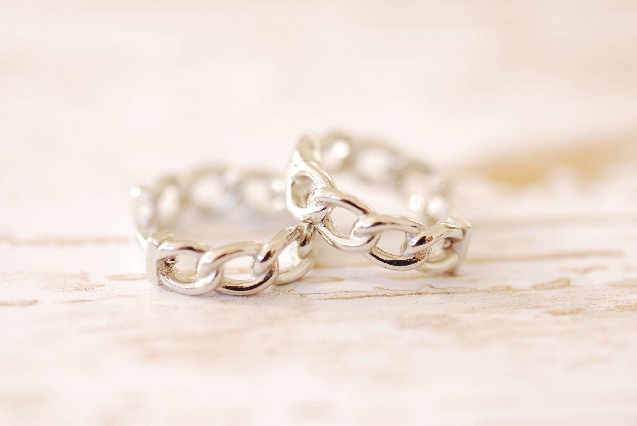 Sterling Silver Or Gold Chunky Hoop Earrings Cuban Chain Hoop Stud Earrings Round Hoops Punk Minimalist Gold Huggie Hoop Earrings - HarperCrown