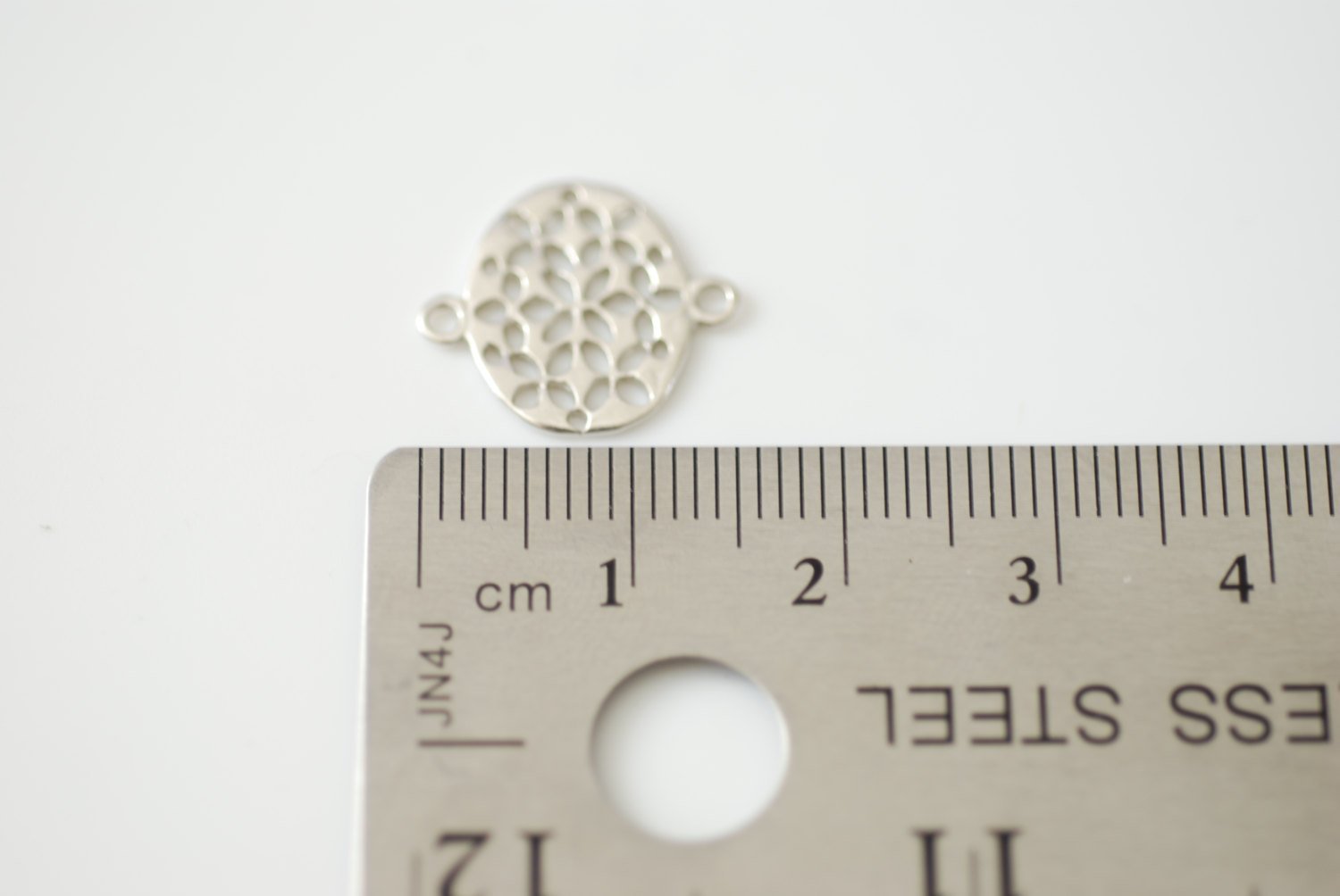 Sterling Silver Oval Filigree Connector Charm- 925 Silver Oval Round Connector, Silver Round Circle Connector Link Spacer, 86 - HarperCrown