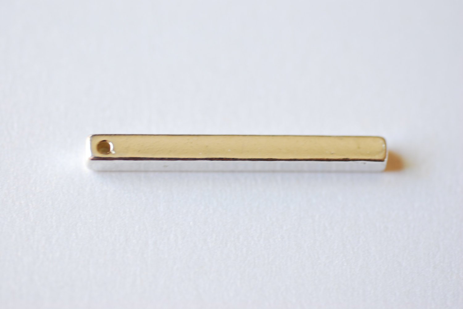 Sterling Silver Rectangle Bar Drop- 925 Sterling Silver Bar, Silver Bar Column, Silver Beam Charm, Silver Bar Dangle drop Charm Pendant, 238 - HarperCrown