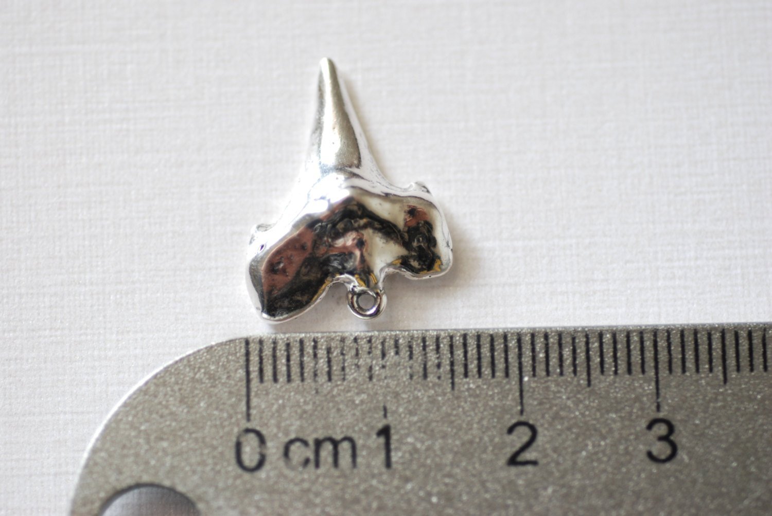 Sterling Silver Shark Tooth Charm, Silver Shark Tooth Pendant,Large Shark tooth, Sterling Silver- Jewelry Supplies by VermeilSupplies - HarperCrown