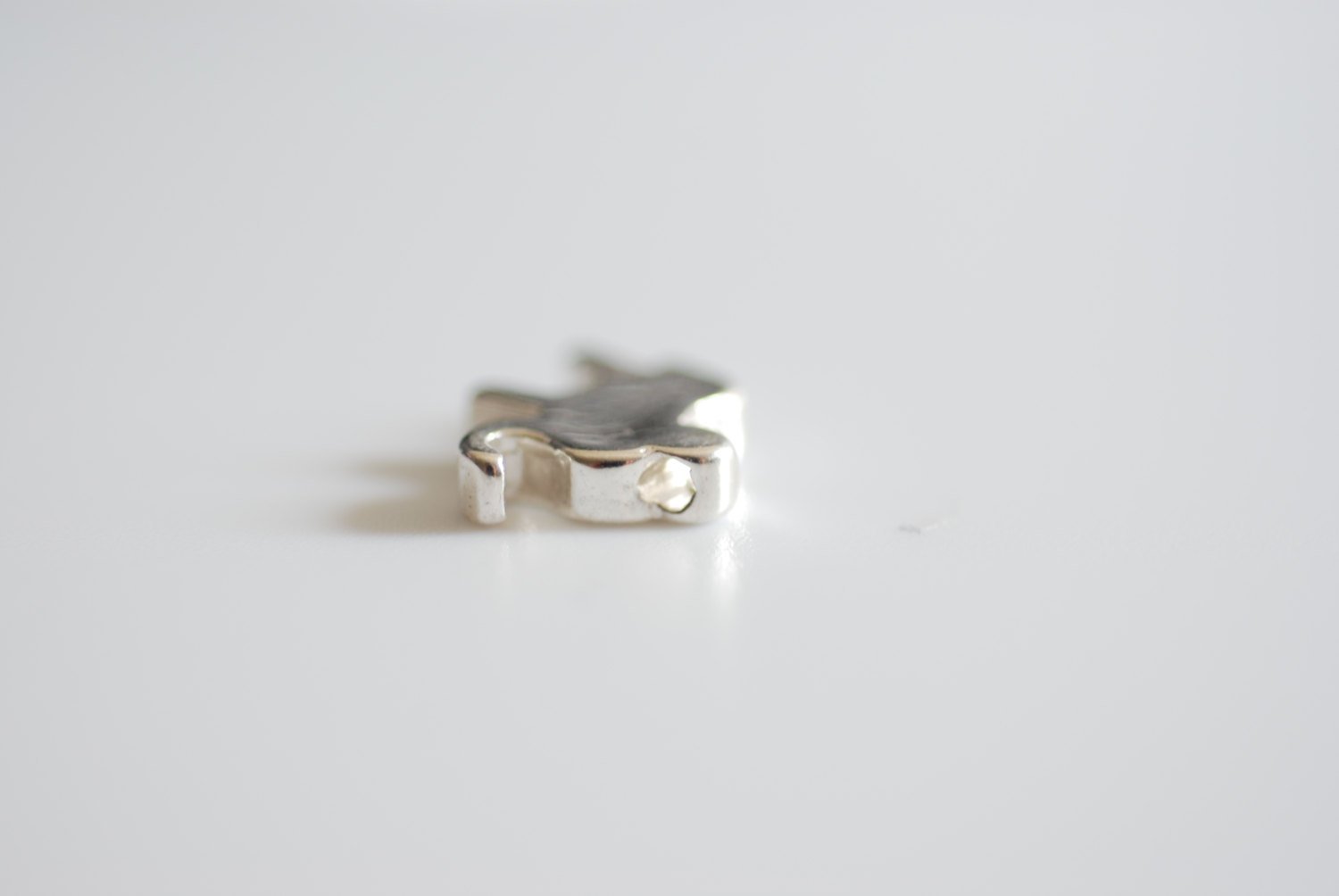 Sterling Silver Small Elephant Charm - 925 sterling silver elephant bead, silver elephant, elephant charm, Vermeil Supplies, Beads, 100 - HarperCrown