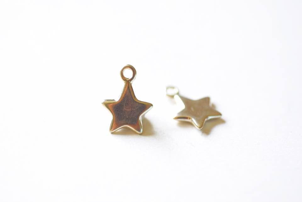 Sterling Silver Star Charm Pendant- 925 Silver Star Charm, Sterling Silver Stamping Star Blanks, Silver Flat Star Charm, Wholesale - HarperCrown