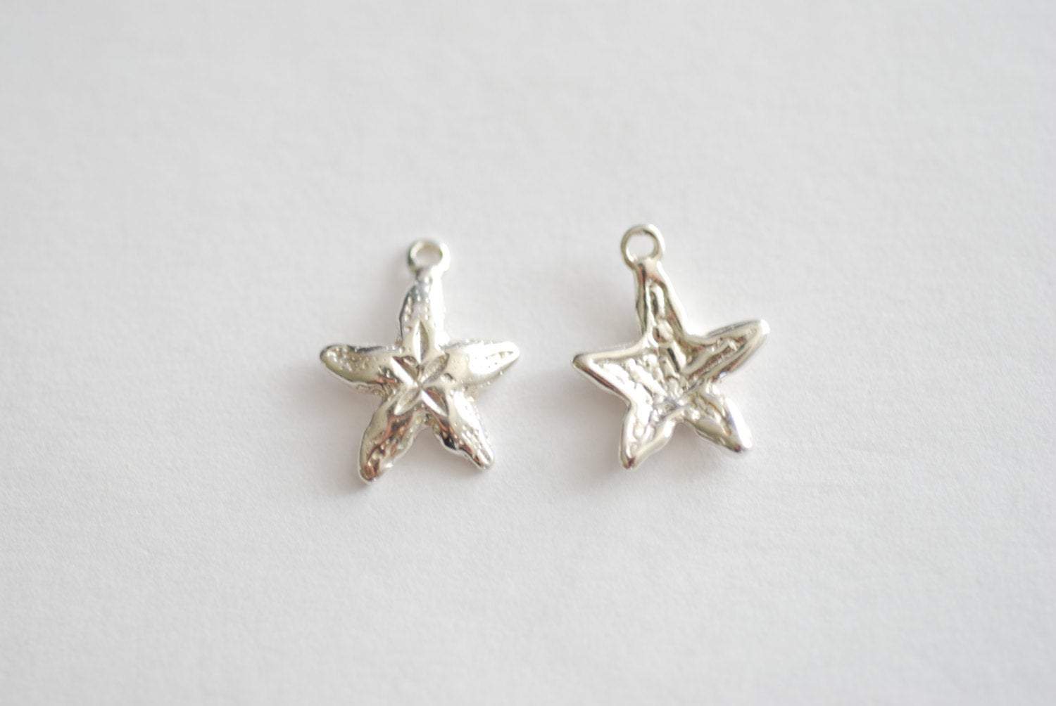 Sterling Silver Starfish Charms -925 sterling silver starfish, Vermeil Sea Life Charm, Vermeil Gold Starfish, Silver Starfish Charm, 103 - HarperCrown