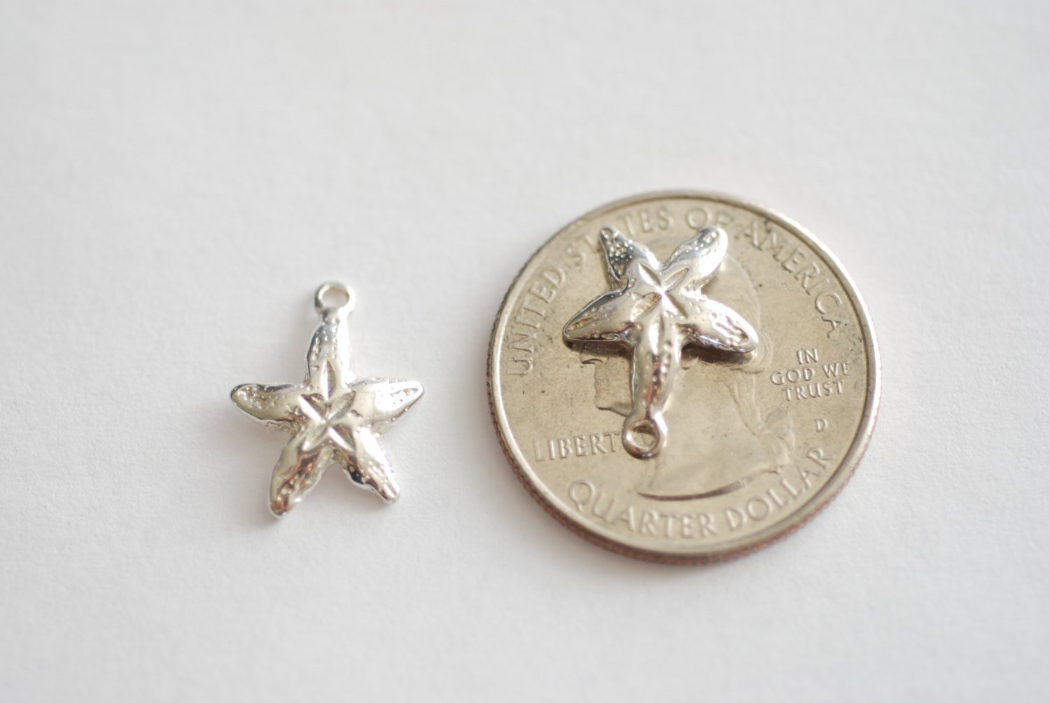 Sterling Silver Starfish Charms -925 sterling silver starfish, Vermeil Sea Life Charm, Vermeil Gold Starfish, Silver Starfish Charm, 103 - HarperCrown