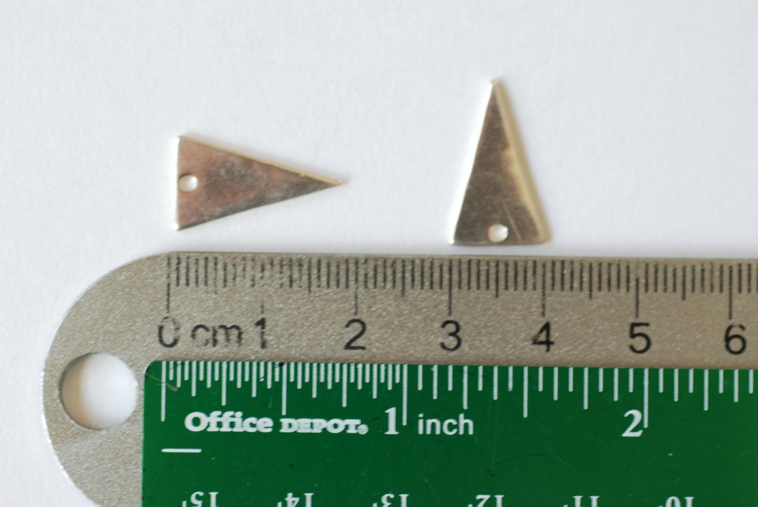 Sterling Silver Triangle Charm - 925 Silver, blank geometrical triangle pendant, Silver Triangle, Silver Arrow Charm, Wholesale beads - HarperCrown