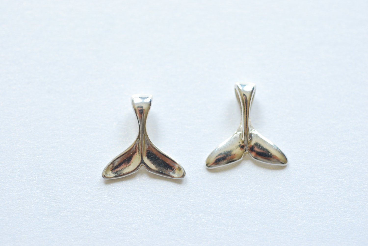 Sterling Sterling Dolphin Whale Tail- 925 sterling silver Dolphin Fin Tail Charm, Vermeil gold Sterling Silver Sea Animal Charm - HarperCrown