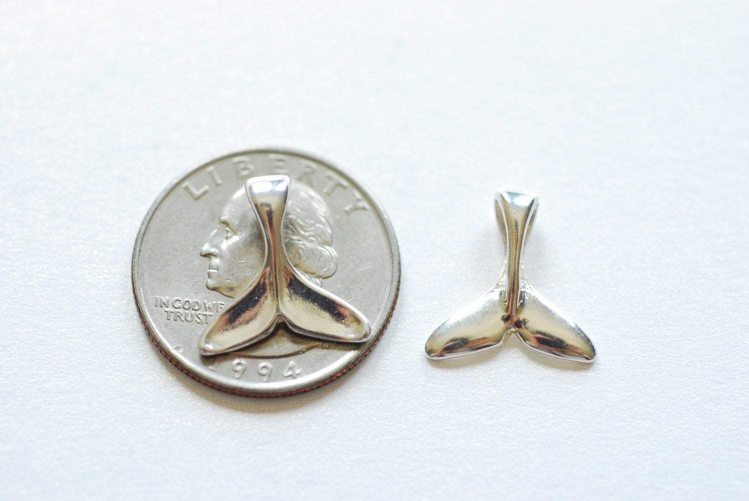 Sterling Sterling Dolphin Whale Tail- 925 sterling silver Dolphin Fin Tail Charm, Vermeil gold Sterling Silver Sea Animal Charm - HarperCrown
