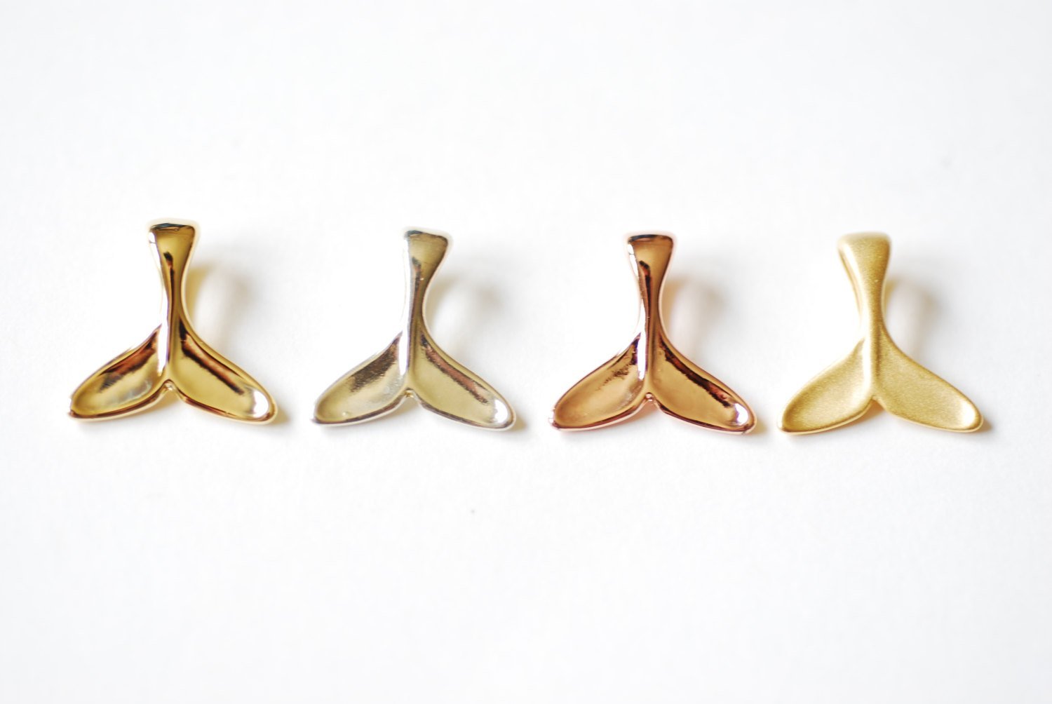 Sterling Sterling Dolphin Whale Tail- 925 sterling silver Dolphin Fin Tail Charm, Vermeil gold Sterling Silver Sea Animal Charm - HarperCrown