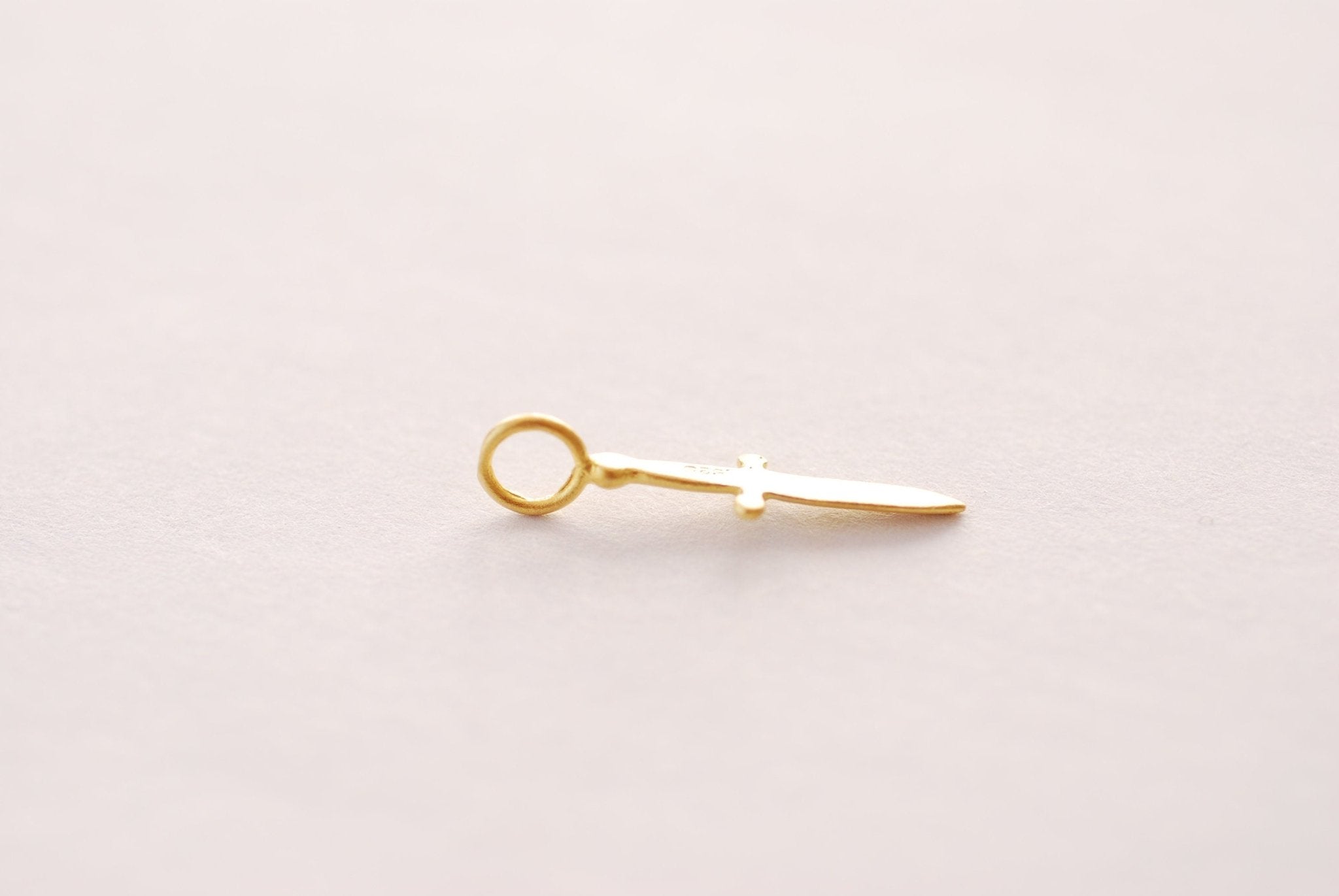 Sword Dagger Charm - 925 Sterling Silver or Vermeil 18k Gold Knight's sword Dagger Dirke Spike Charm Cosplay Magical Staff Knife Weapon - HarperCrown