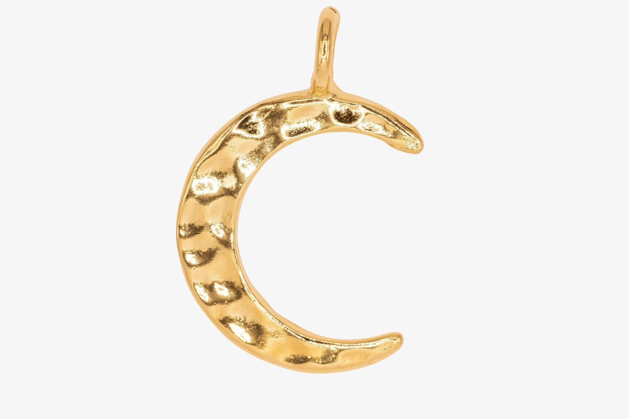 Textured Crescent Moon Wholesale Charm 14K Gold, Solid 14K Gold, G117 - HarperCrown