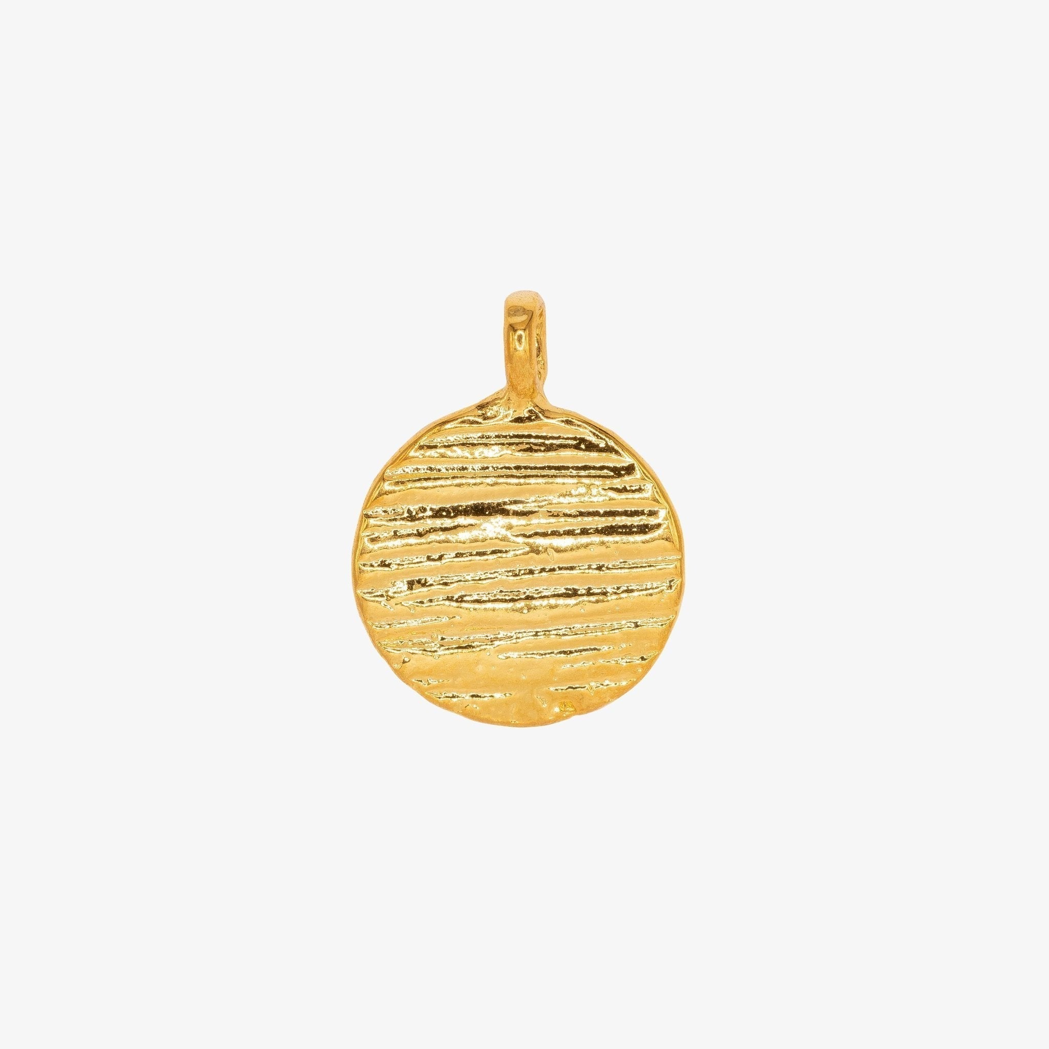 Textured Stamp Charm 14K Gold - HarperCrown