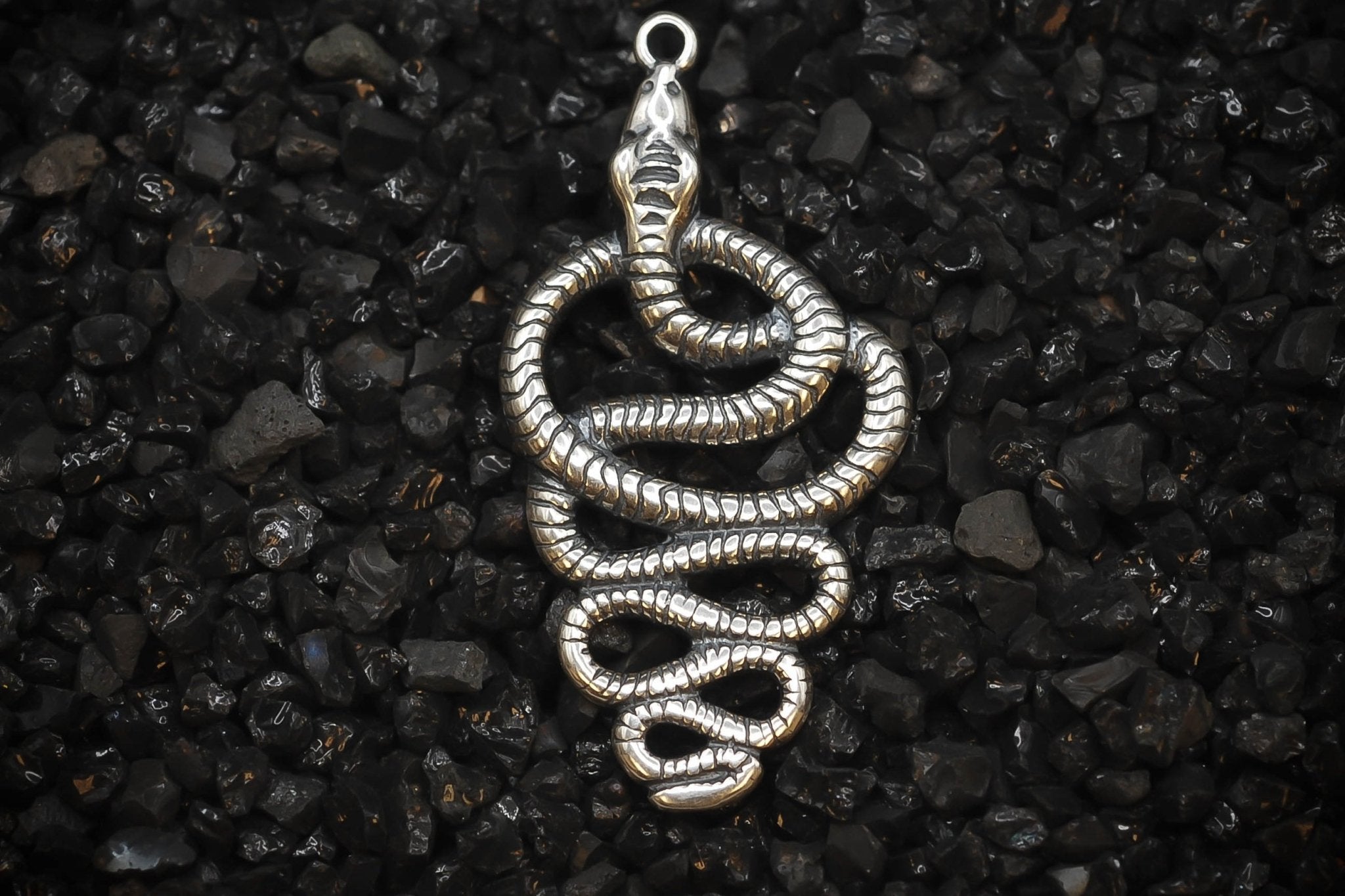 Uraeus Cobra Snake Ancient Egyptian Charm | 925 Sterling Silver, Oxidized | Jewelry Making Pendant - HarperCrown