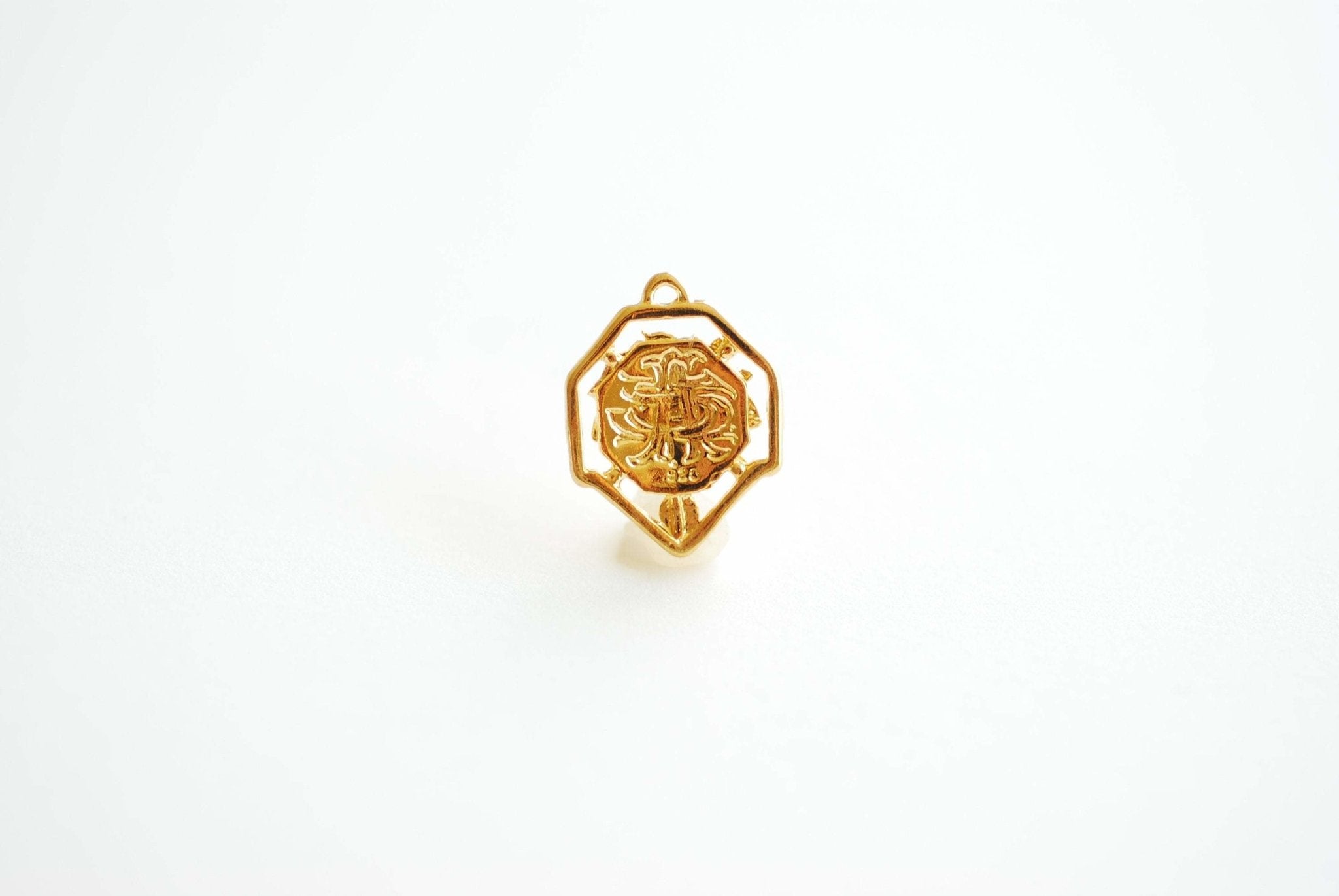 Vermeil Gold Bee Pendant- 18k plated over 925 Sterling Silver, Gold Bumblebee Charm, Gold Bee Charm, Gold beehive Charm, Honey Bee, 471 - HarperCrown