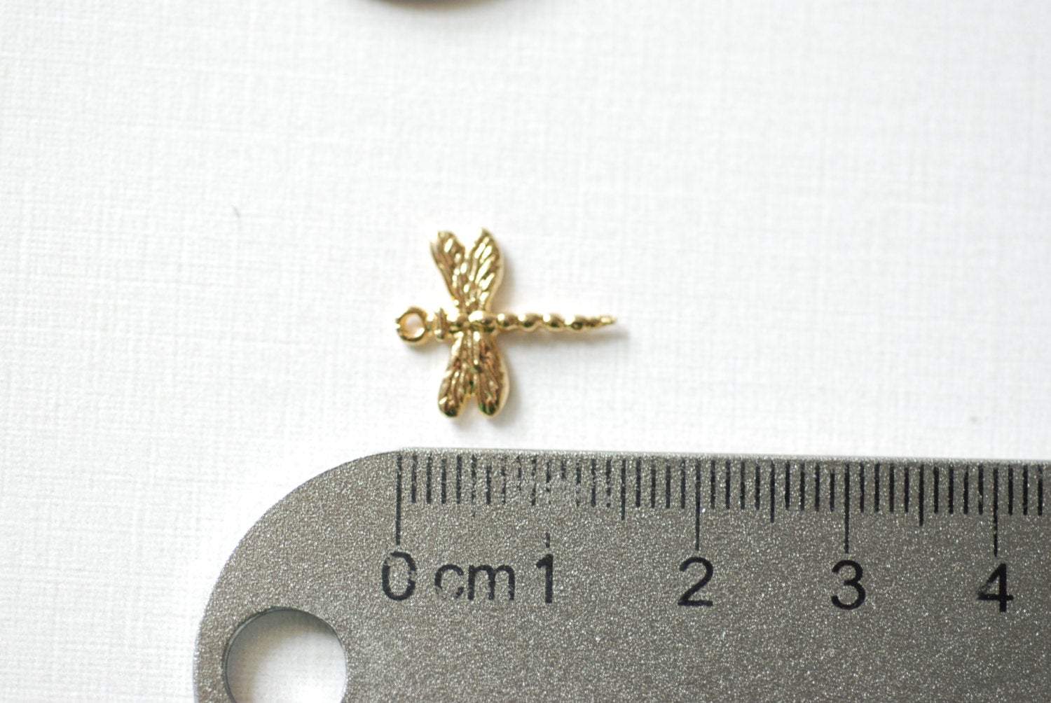 Vermeil Gold Dragonfly Charm- 18k gold plated over Sterling Silver Dragonfly, Dragon Fly Charm, Gold Insect Charm - HarperCrown