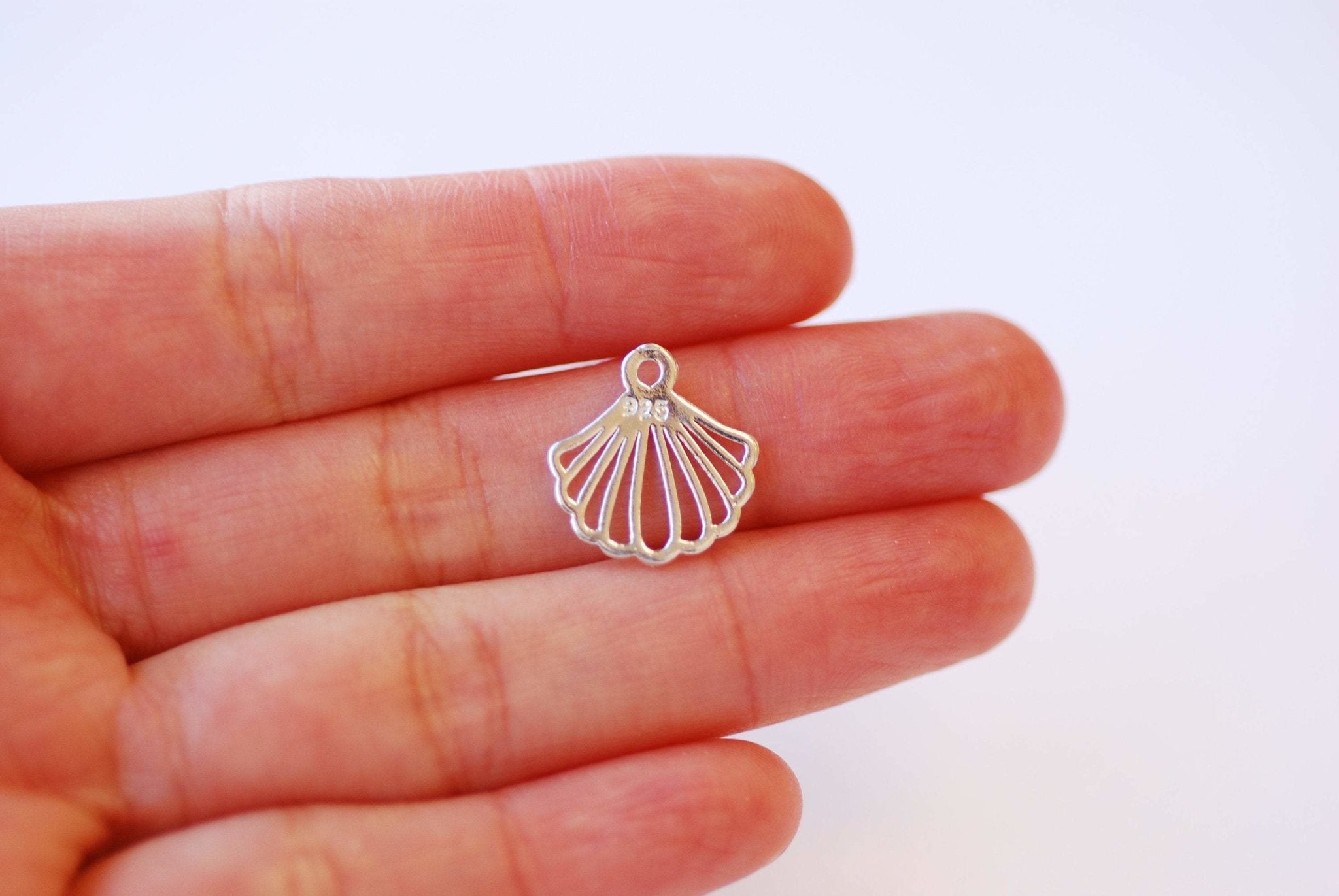 Vermeil Gold Fan Charm- 18k gold plated 925 Sterling Silver, Gold Silver Fan, Fan Shaped Charm, VermeilSupplies HarperCrown Etsy, J389 - HarperCrown