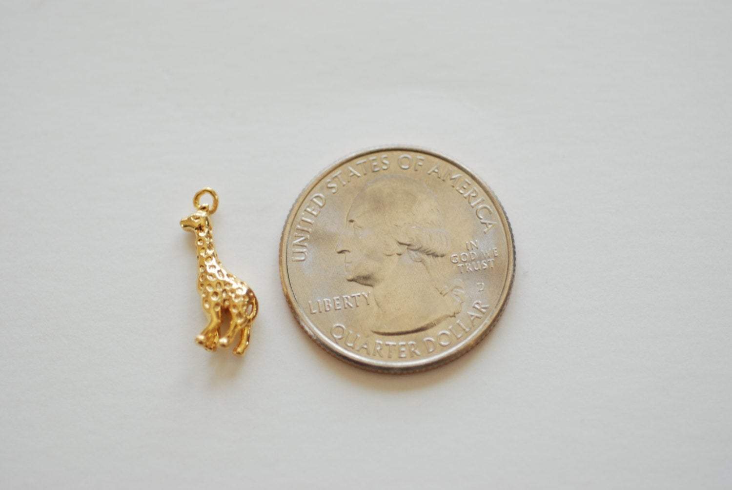 Vermeil Gold Giraffe Charm - 18k gold plated over sterling silver, Africa safari animal Giraffe charm Pendant, VermeilSupplies,205 - HarperCrown