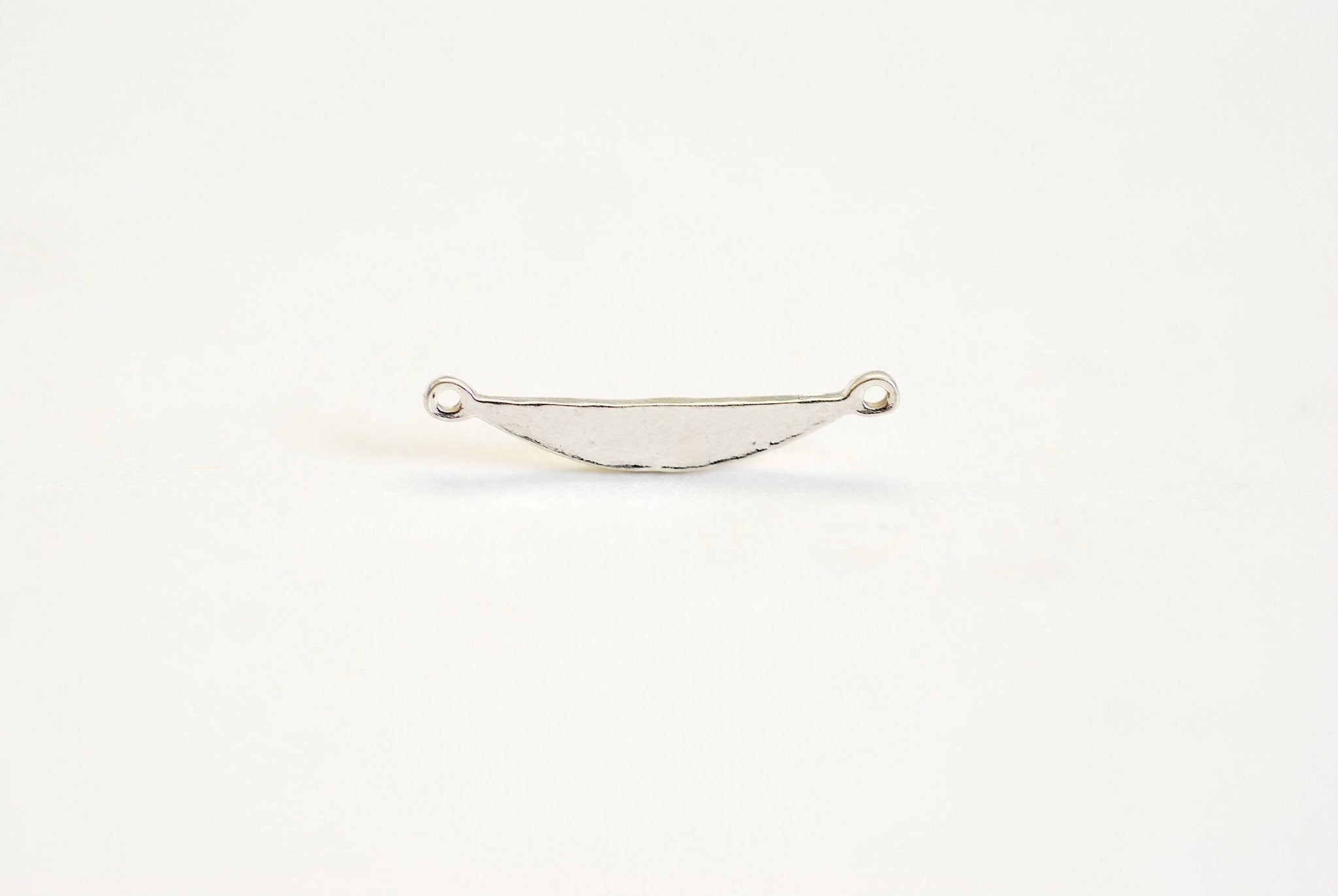 Vermeil Gold Half Moon Connector Charm- 22k Gold plated Sterling Silver, Rose Gold, Crescent Moon Connector, Spacer, Semicircle Link, 387 - HarperCrown