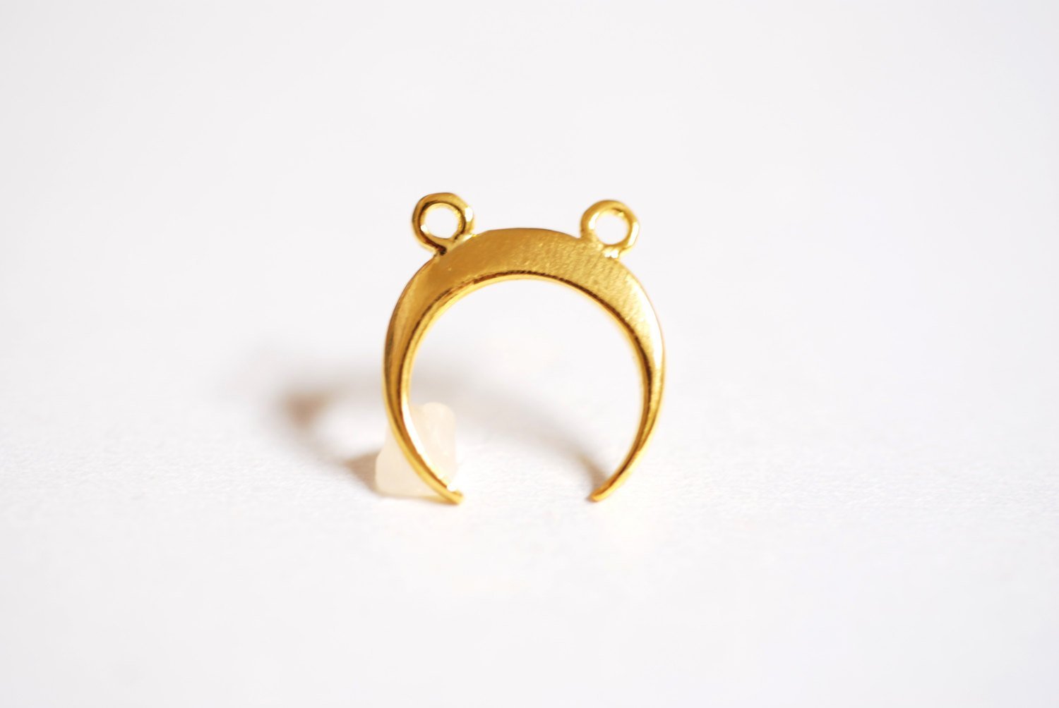 Vermeil Gold or Sterling Silver Crescent Moon Horn Charm- Half moon charm pendant, Gold Crescent Moon, Gold Tusk Charm, Moon Charm, 278 - HarperCrown