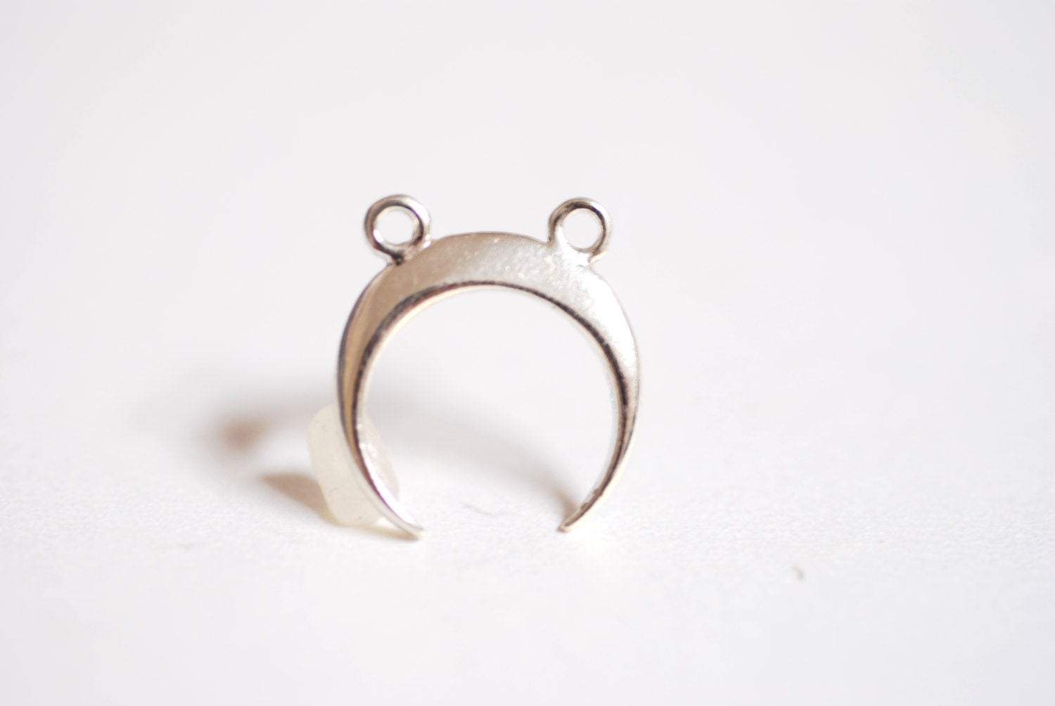 Vermeil Gold or Sterling Silver Crescent Moon Horn Charm- Half moon charm pendant, Gold Crescent Moon, Gold Tusk Charm, Moon Charm, 278 - HarperCrown