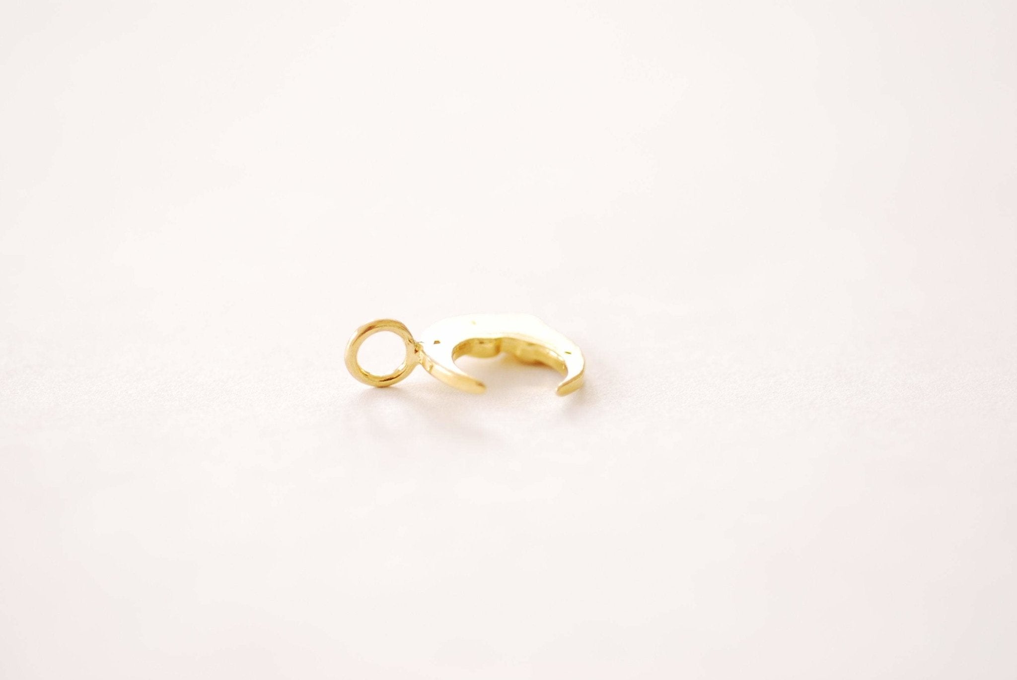 Vermeil Gold or Sterling Silver Crescent Moon Snake Charm - 18k gold plated Crescent Moon Star Snake Celestial Astrology Charm, 544 - HarperCrown