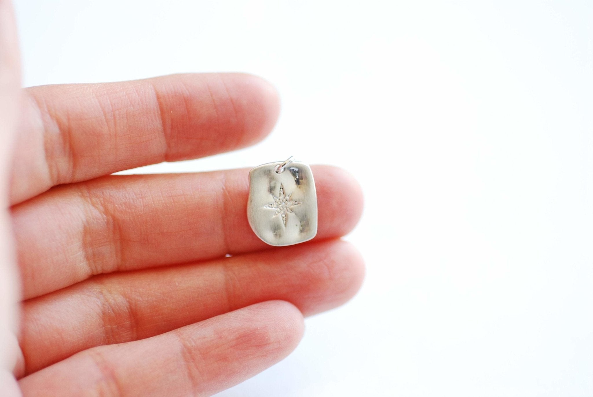 Vermeil Gold Rectangle Cubic Zirconia Star Charm- 18k gold plated over 925 Sterling Silver, Pave Star Charm, CZ Star Charm, Night Sky - HarperCrown