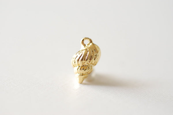Vermeil Gold Sea shell Conch Shell Charm Pendant - 18k gold over sterling silver sea life shell pendants, Vermeil Gold Shell Charm - HarperCrown