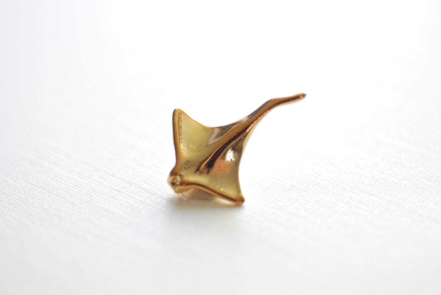 Vermeil Gold Stingray- 18k gold plated over Sterling Silver Stingray charm, Gold Stingray, Sting Ray Charm, Sea Creature Charm, Sea life,102 - HarperCrown