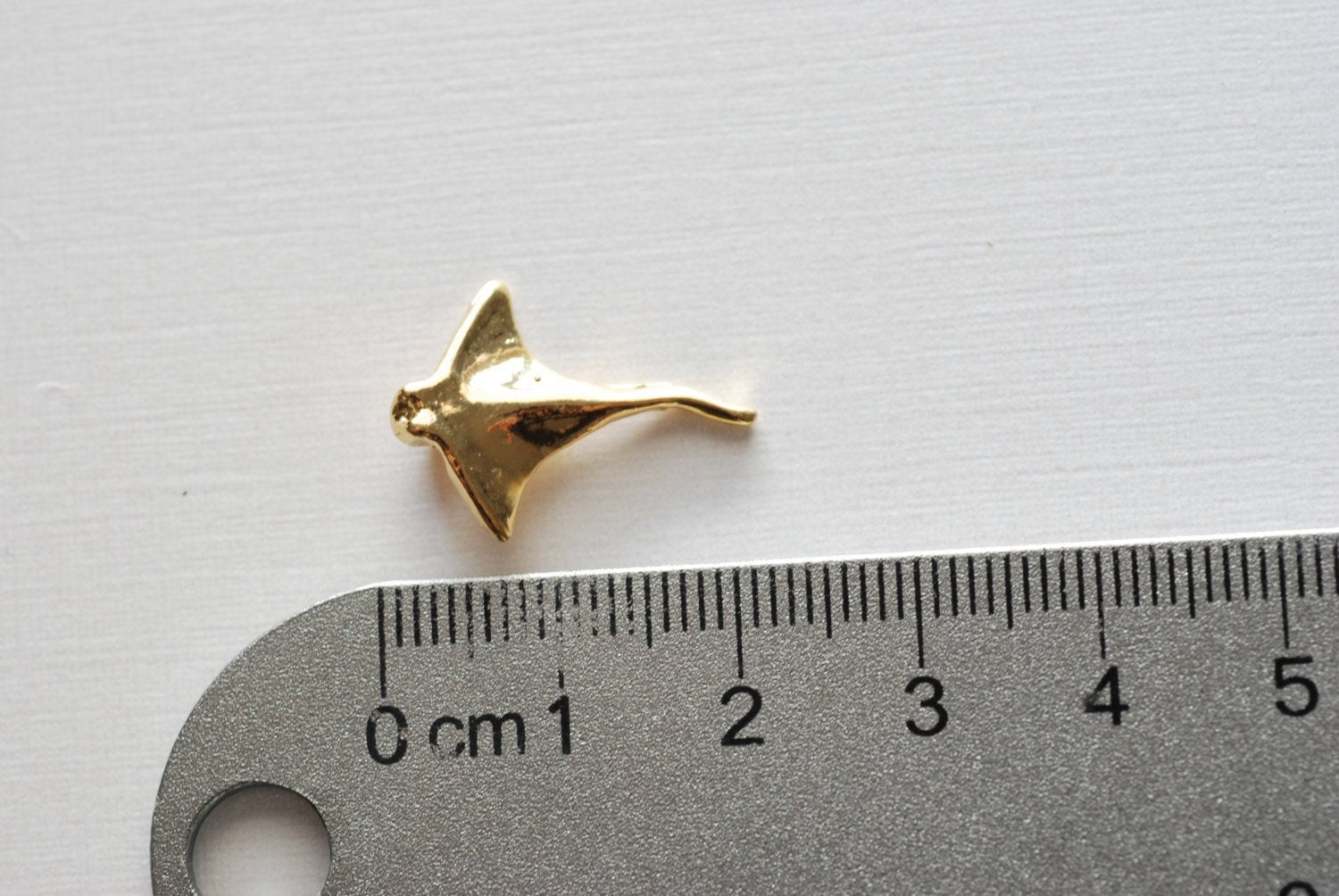 Vermeil Gold Stingray- 18k gold plated over Sterling Silver Stingray charm, Gold Stingray, Sting Ray Charm, Sea Creature Charm, Sea life,102 - HarperCrown