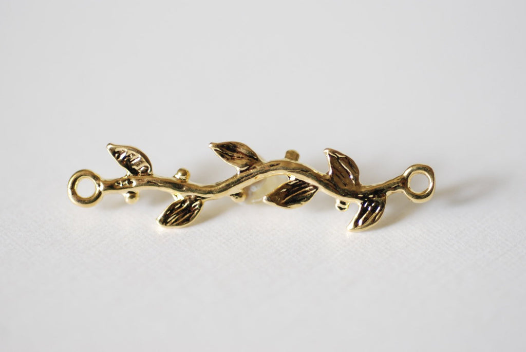 Wholesale Charms - Vermeil Gold Tree Branch Connector, Tree Branch Charm,  Vine, Leaf Branch, Vine with Leaves, Family Tree, Gold Branch – HarperCrown