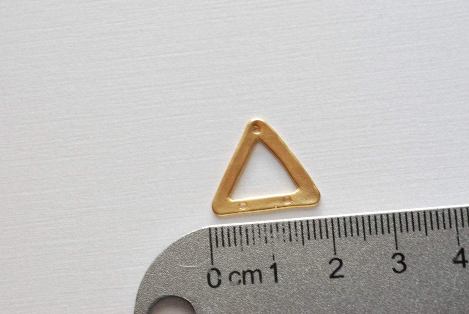 Vermeil Gold Triangle connector, 18k gold over 925 sterling silver triangle charm, connector, triangle connector, gold triangle - HarperCrown