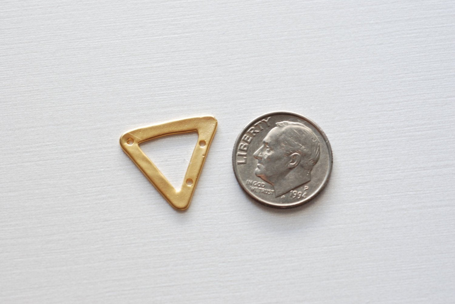 Vermeil Gold Triangle connector, 18k gold over 925 sterling silver triangle charm, connector, triangle connector, gold triangle - HarperCrown