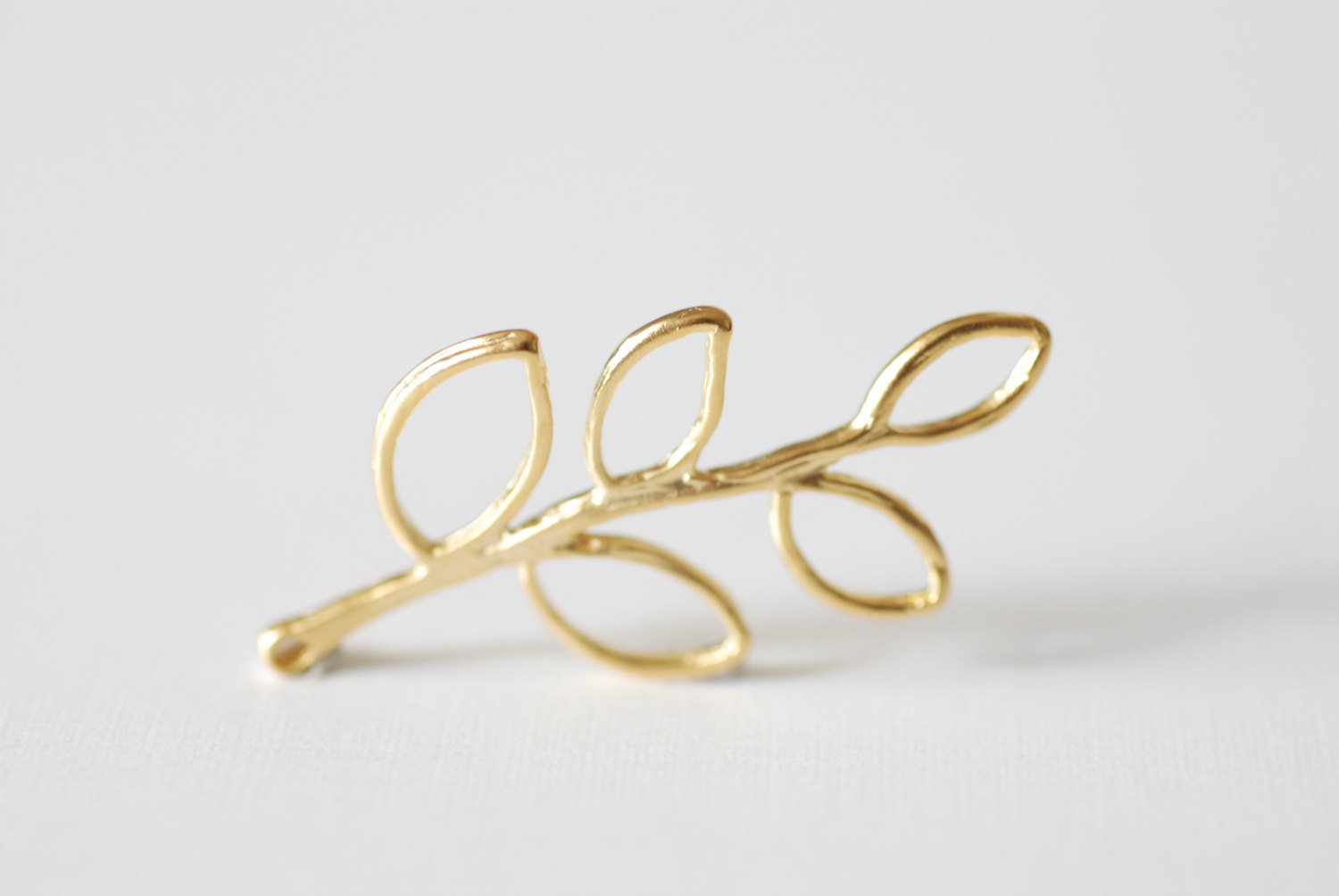 Vermeil Gold Twig Tree Branch Leaf Charm - vermeil gold connector, link, spacer, 18k gold plated over sterling silver, Vermeil Charms - HarperCrown