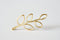 Vermeil Gold Twig Tree Branch Leaf Charm - vermeil gold connector, link, spacer, 18k gold plated over sterling silver, Vermeil Charms - HarperCrown