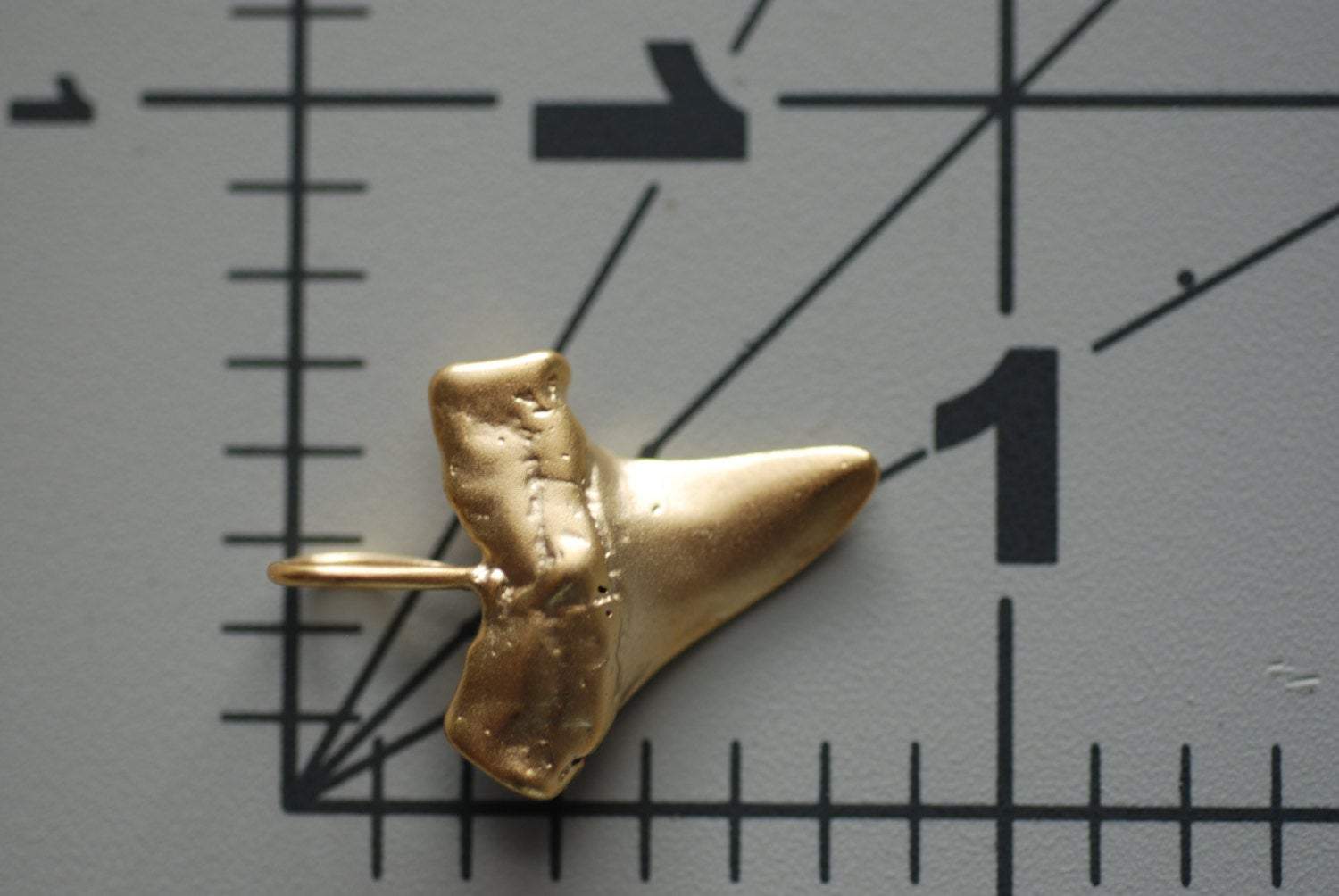 Vermeil Matte Gold Shark Tooth Pendant, Vermeil gold shark tooth charm,18kt gold plated over sterling silver, vermeil supplies - HarperCrown
