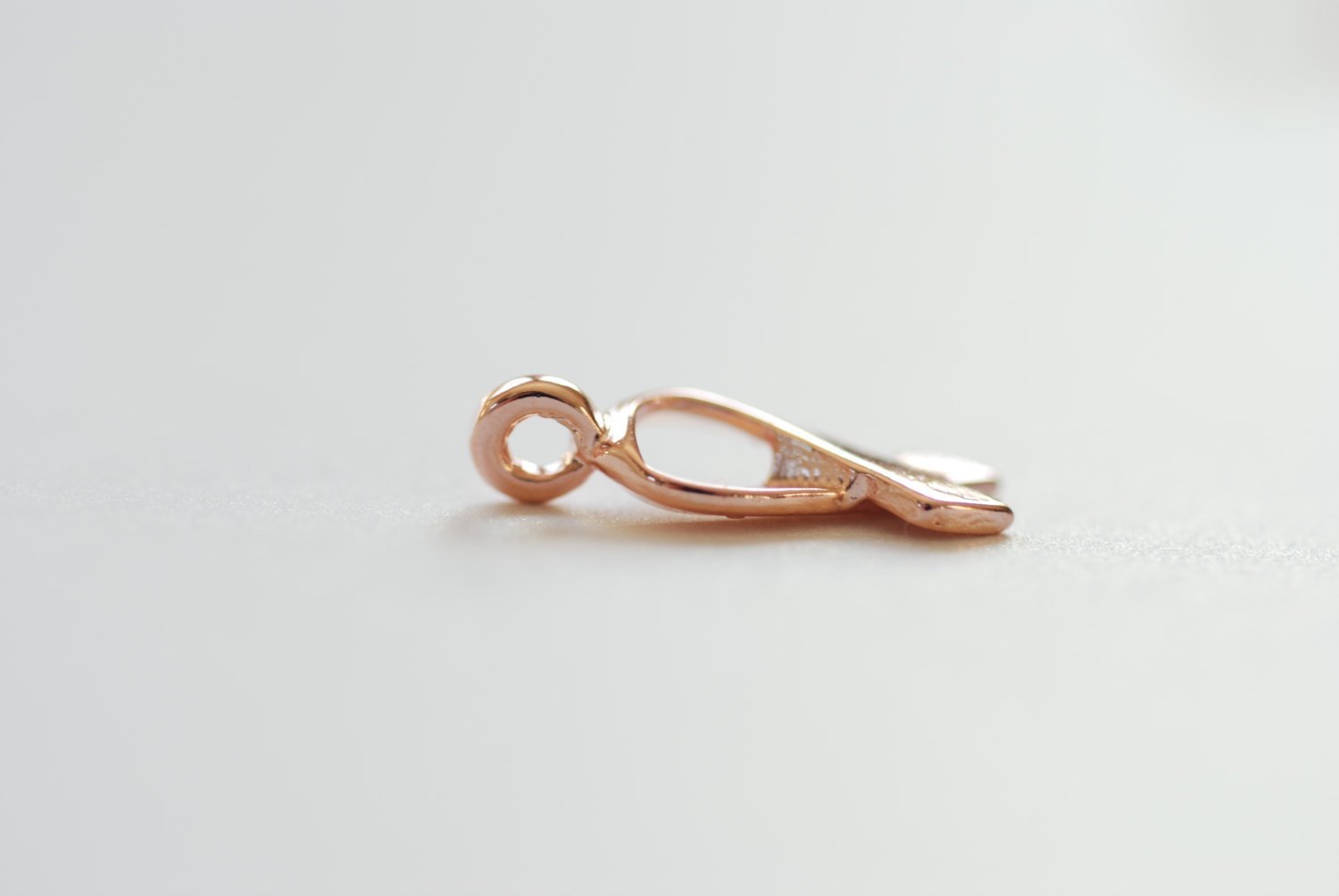 Vermeil Rose Gold Breast Cancer Ribbon -18k gold plated over sterling silver, symbol of breast cancer awareness,Breast Cancer Jewelry Charm - HarperCrown
