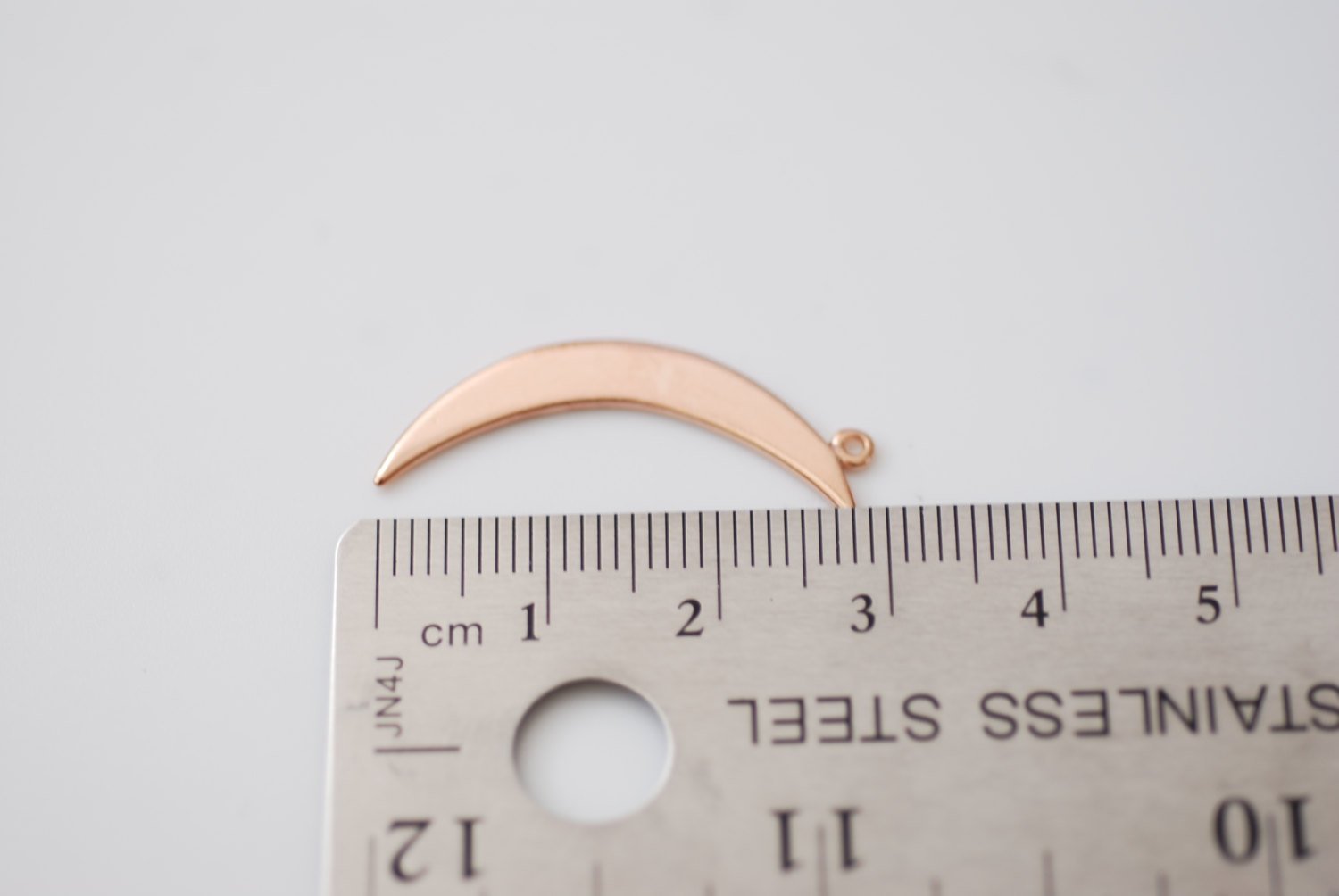 Vermeil Rose Gold Crescent Moon Charm- 18k gold plated over Sterling Silver, Gold Half moon charm pendant, Gold Tusk Charm, Gold Moon Charm - HarperCrown