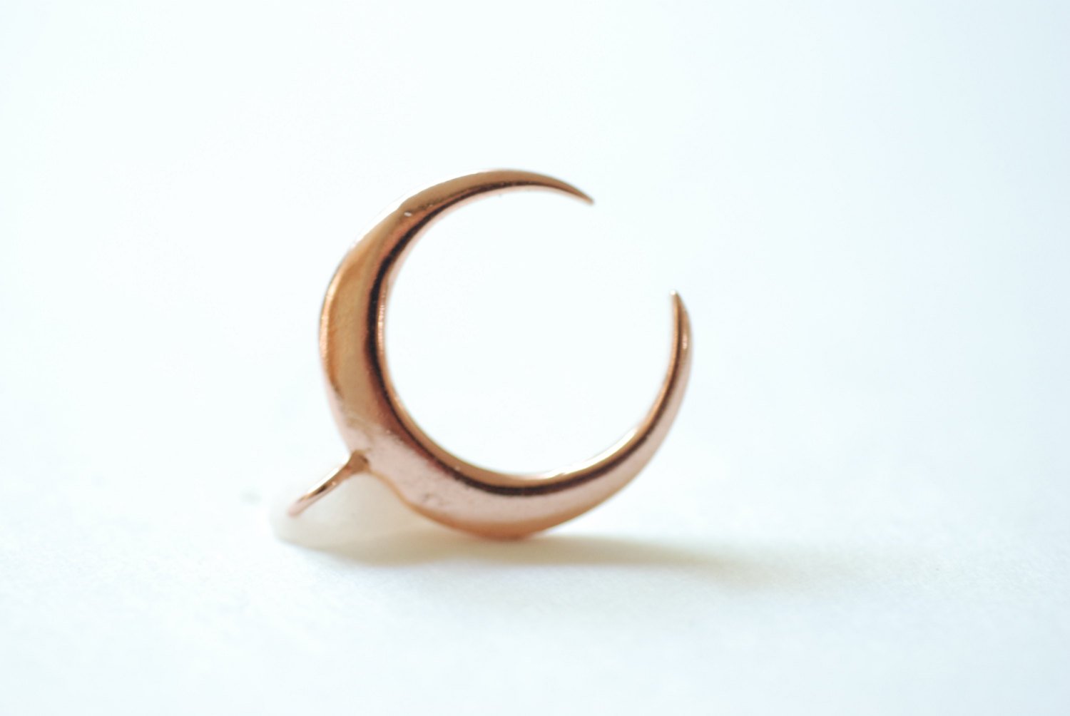 Vermeil Rose Gold Crescent Moon Charm- 18k gold plated over sterling silver half moon charm pendant, Gold Tusk Charm, Crescent charm, 1 - HarperCrown