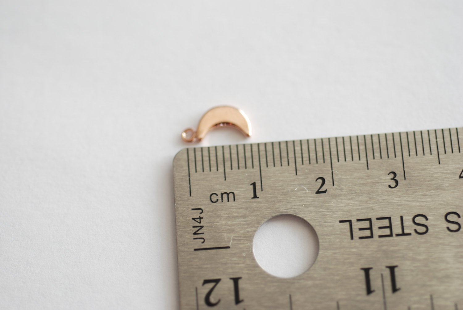 Vermeil Rose Gold Crescent Moon Charms, 18k gold over Sterling Silver, Vermeil Gold Half Moon, Rose Gold moon, Wholesale Vermeil Gold Charms - HarperCrown