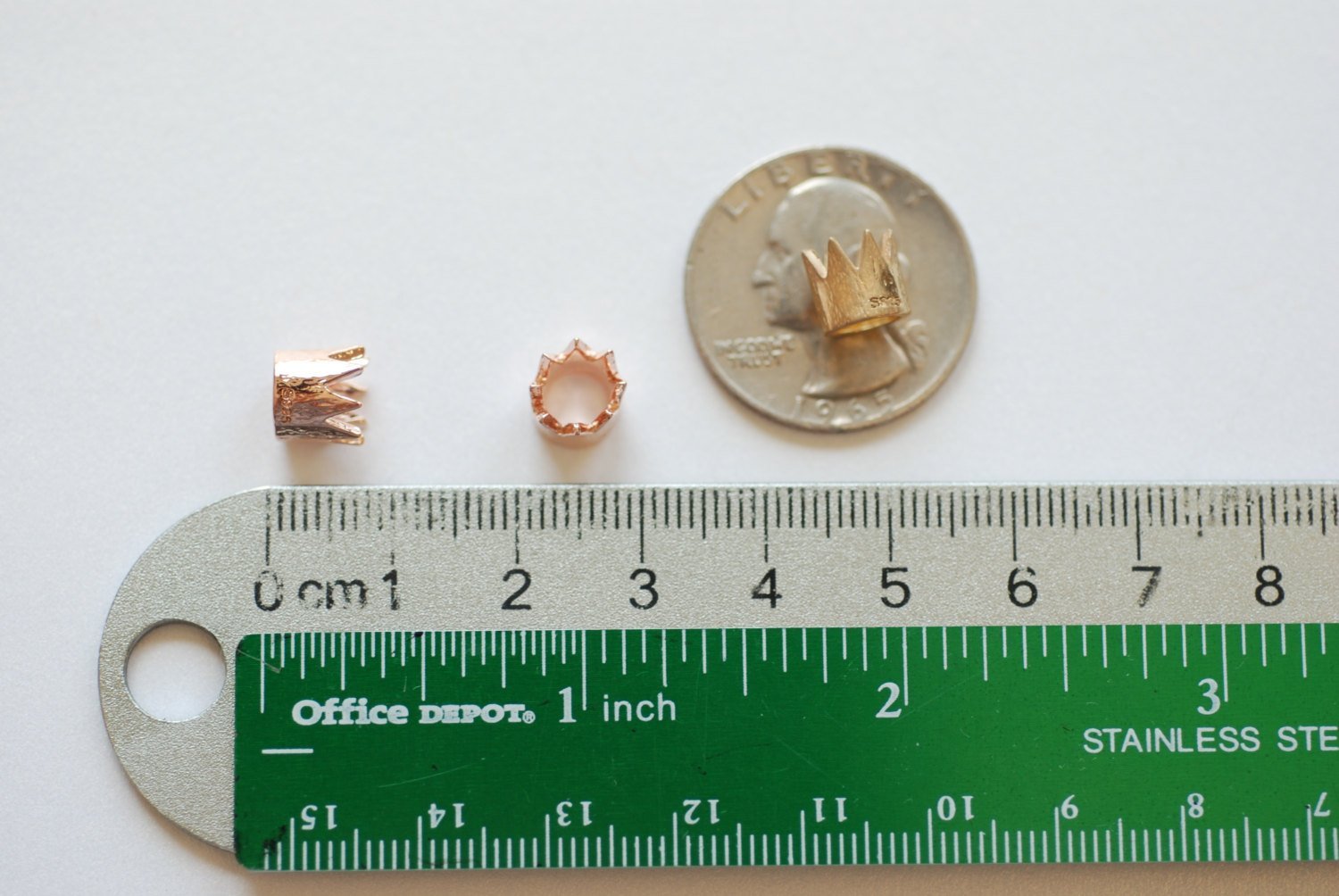 Vermeil Rose Gold Crown Charm- 18k gold plated over sterling silver crown charm, Gold Crown Pendant Charm, Princess Crown Necklace - HarperCrown