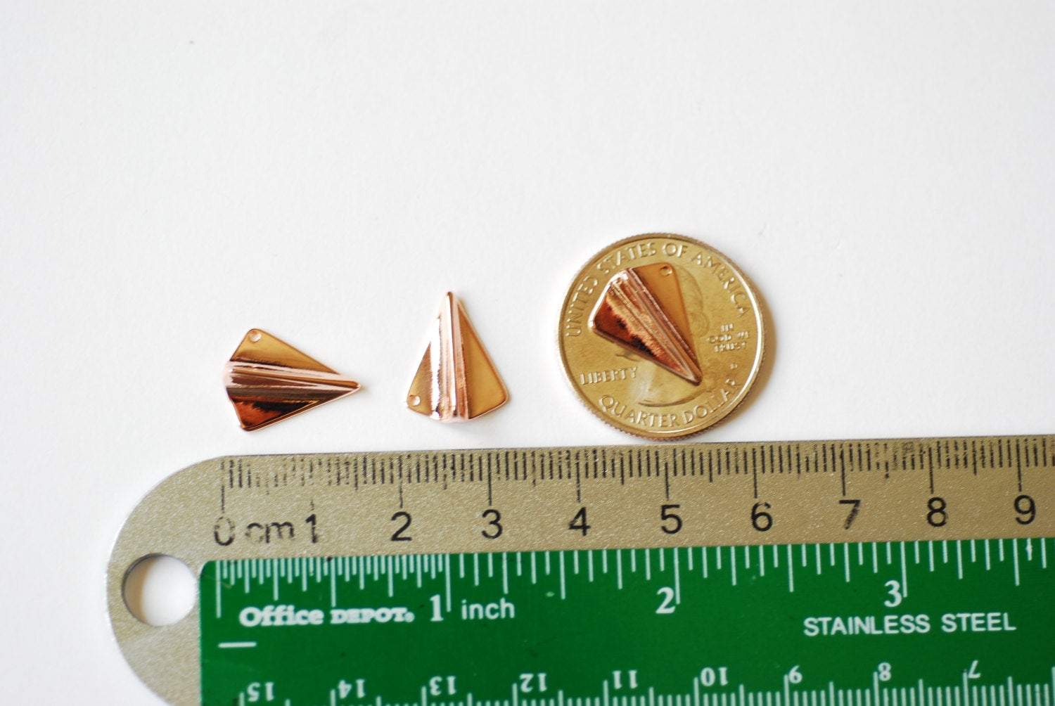 Vermeil Rose Gold Paper Airplane Charm- 18k gold plated over Sterling Silver Airplane Pendant, Airplane Charm, Airplane Pendant, Aviation - HarperCrown