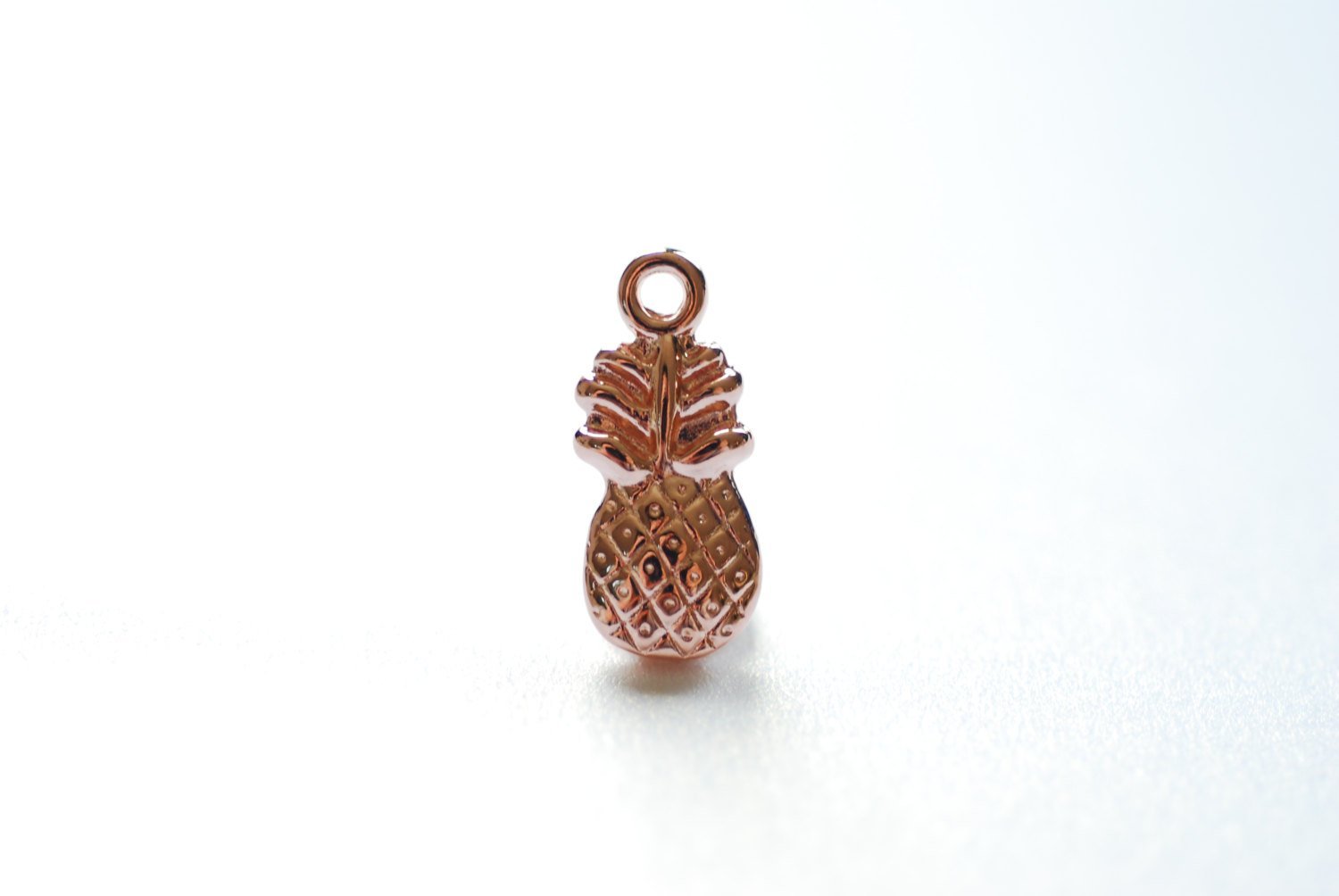 Vermeil Rose Gold Pineapple Charm- 18k gold plated over Sterling Silver, Hawaiian Pineapple Dole Charm Pendant, Pineapple Charm, Fruit Charm - HarperCrown