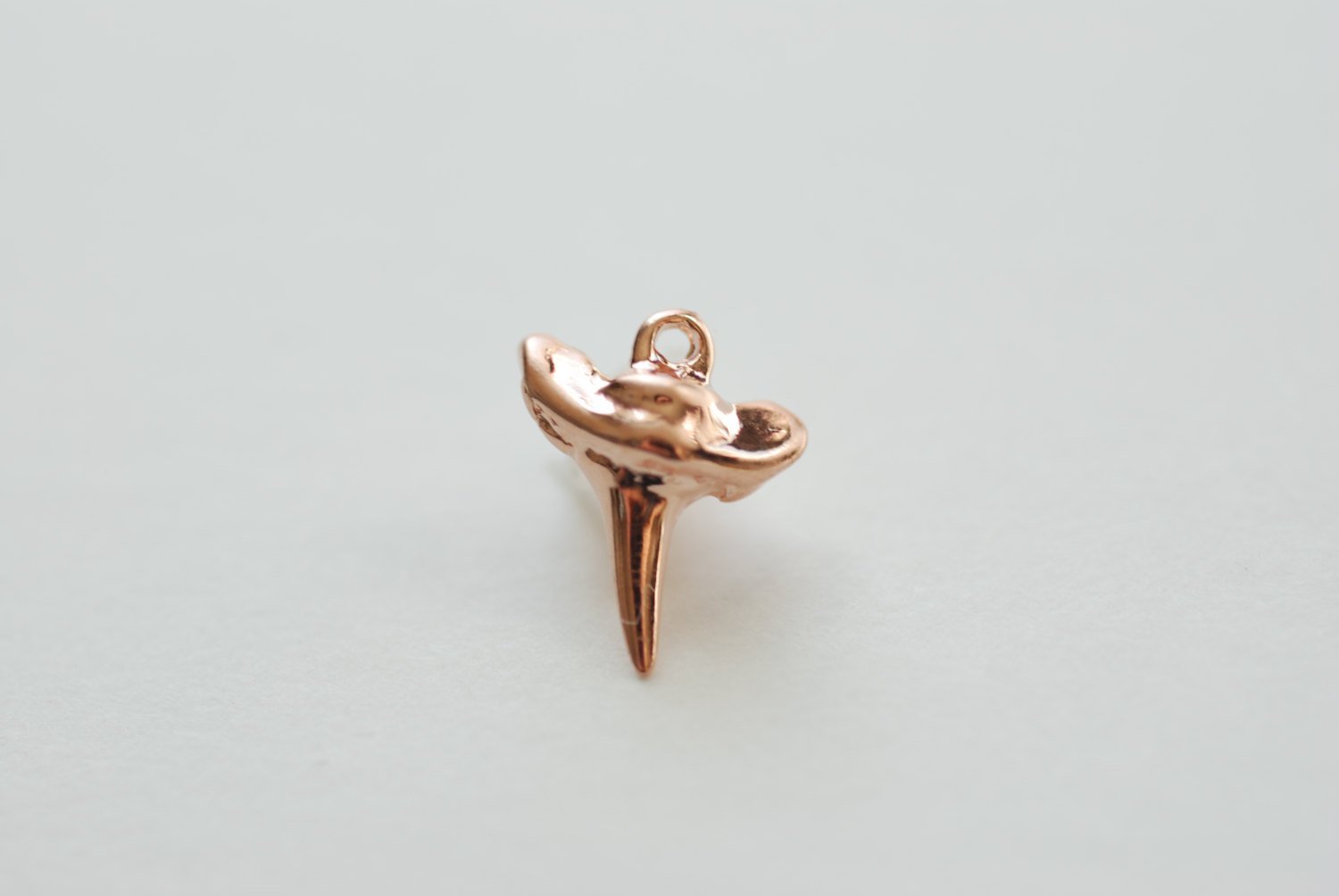 Vermeil Rose Gold Shark Tooth Charm Pendant- 18k gold plated over Sterling Silver, Rose Gold Shark tooth Teeth, Shark tooth Charm, Wholesale - HarperCrown