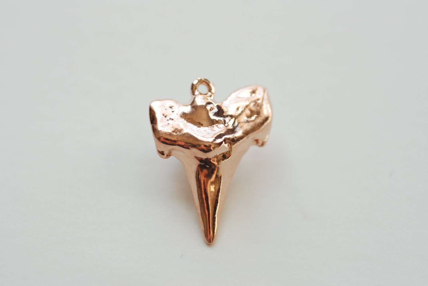 Vermeil Rose Gold Shark Tooth Charm Pendant- 18k gold plated over Sterling Silver, Rose Gold Shark tooth Teeth, Shark tooth Charm, Wholesale - HarperCrown