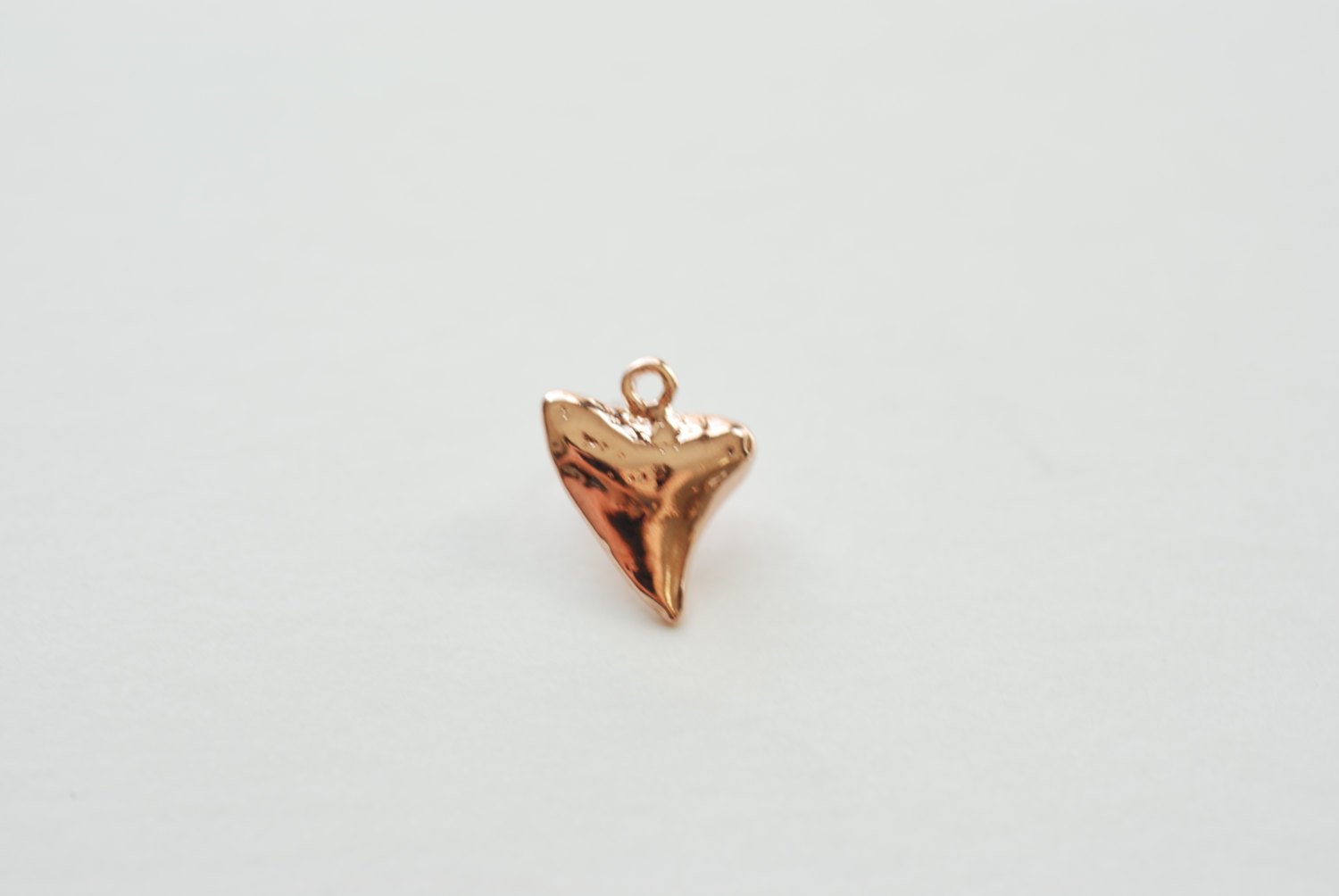 Vermeil Rose Gold Shark Tooth Charm Pendant- 18k gold plated over Sterling Silver, Rose Gold Shark tooth Teeth, Shark tooth Charm, Wholesale - HarperCrown